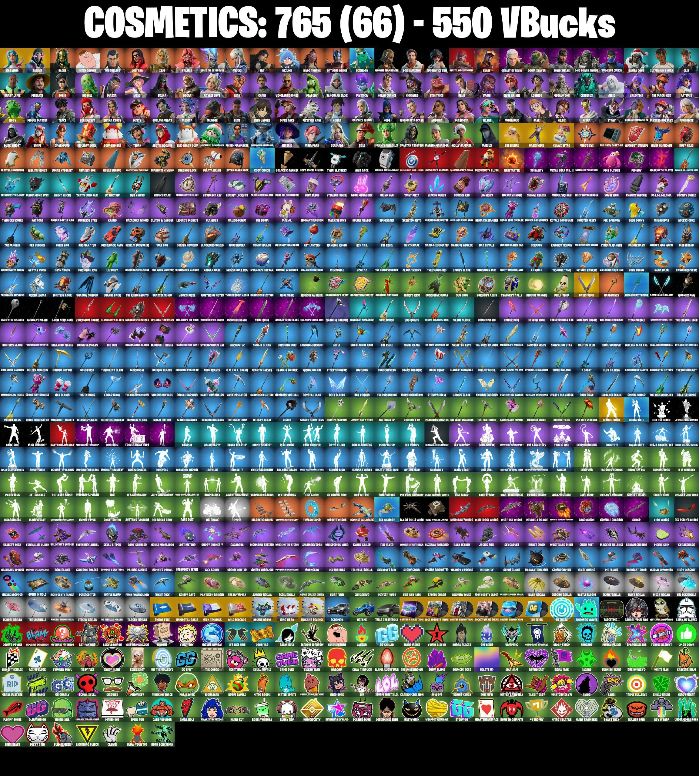 [PC/PSN/XBOX] 104 skins | Katalina | Xander | Sir Beurre | Oasis Wind | Clawz Retro | Oasis Wind | Boogie Down | Hades | Peter Griffin | The Ageless