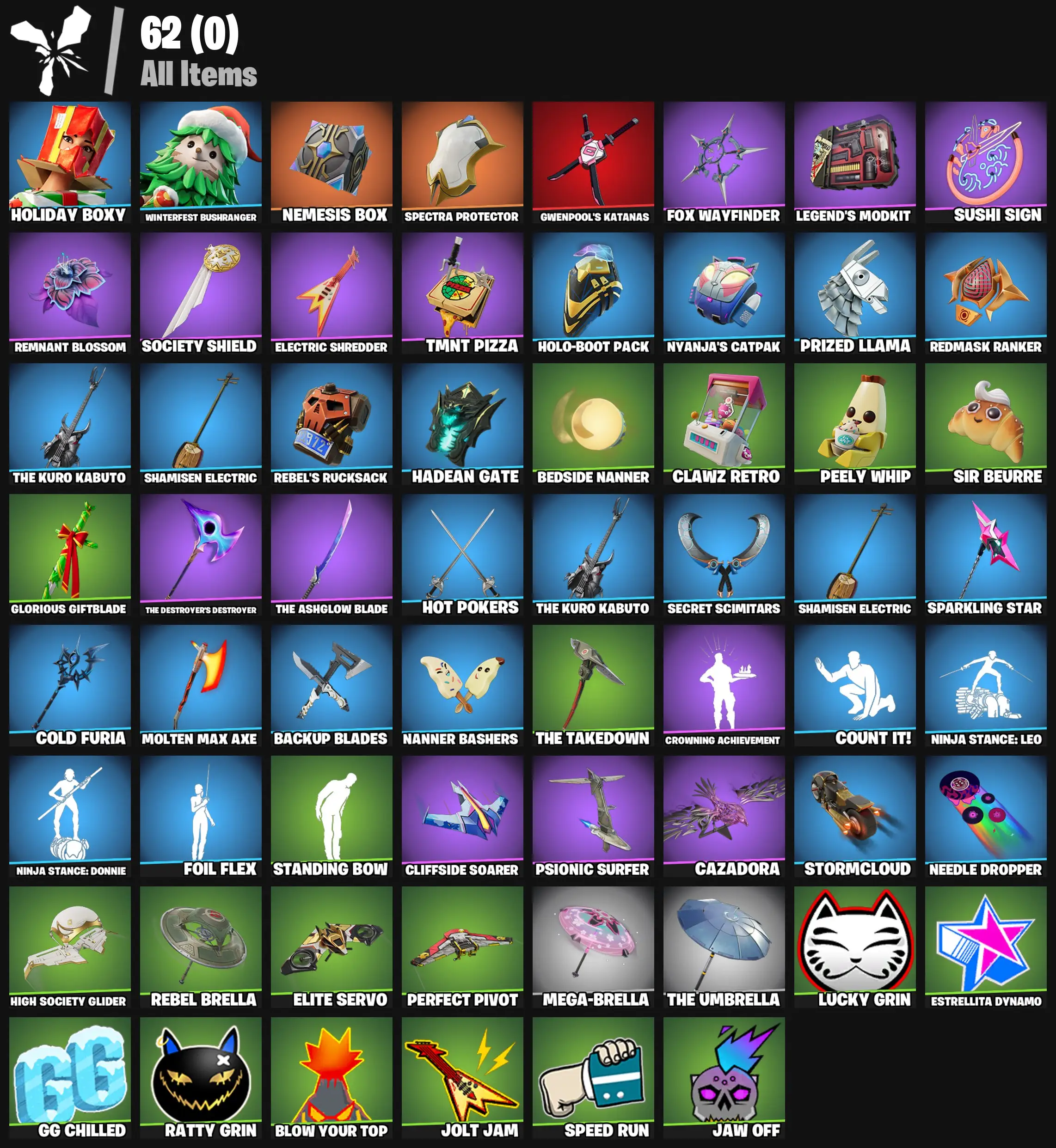 [PC/PSN/XBOX] 2 skins | Holiday Boxy | Winterfest Bushranger | Nemesis Box | Spectra Protector | Gwenpool's Katanas | Fox Wayfinder | 300 VB