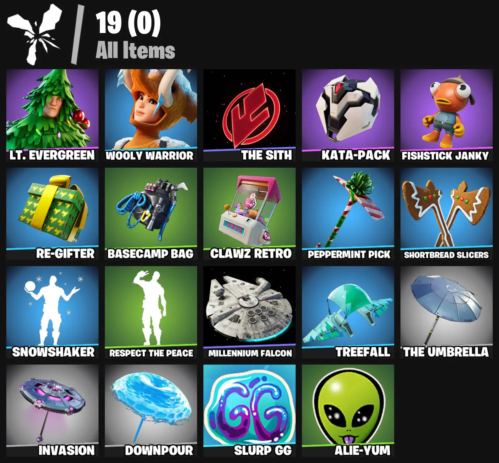 [PC/PSN/XBOX] 2 skins | Lt. Evergreen | Wooly Warrior | The Sith | Kata-Pack | Fishstick Janky | Re-gifter | Basecamp Bag | Clawz Retro | 200 VB