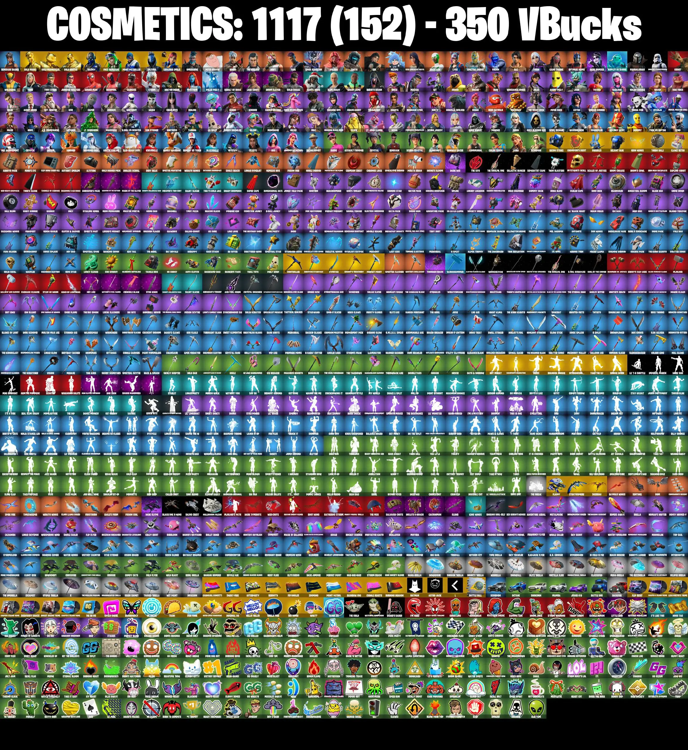 [PC/XBOX] 163 skins | Renegade Raider | Gold Midas | Gold Meowscles | Gold Brutus | Trilogy | FNCS Renegade | Point Patroller | Sultura | Explorer Emilie (PARENTAL CONTROL)