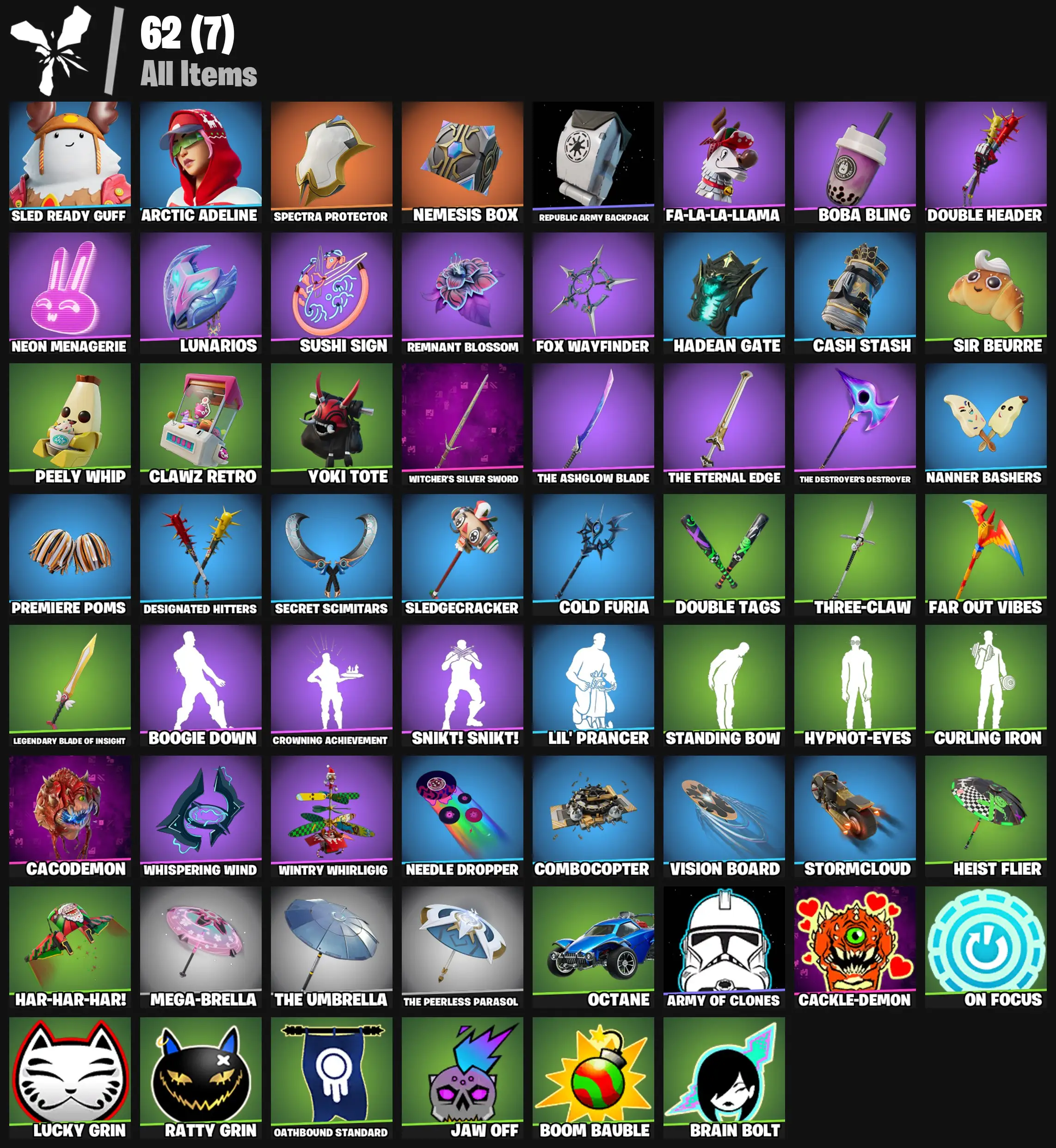 [PC/PSN/XBOX] 2 skins | Sled Ready Guff | Arctic Adeline | Spectra Protector | Nemesis Box | Republic Army Backpack | Fa-la-la-Llama | Boba Bling | 350 VB