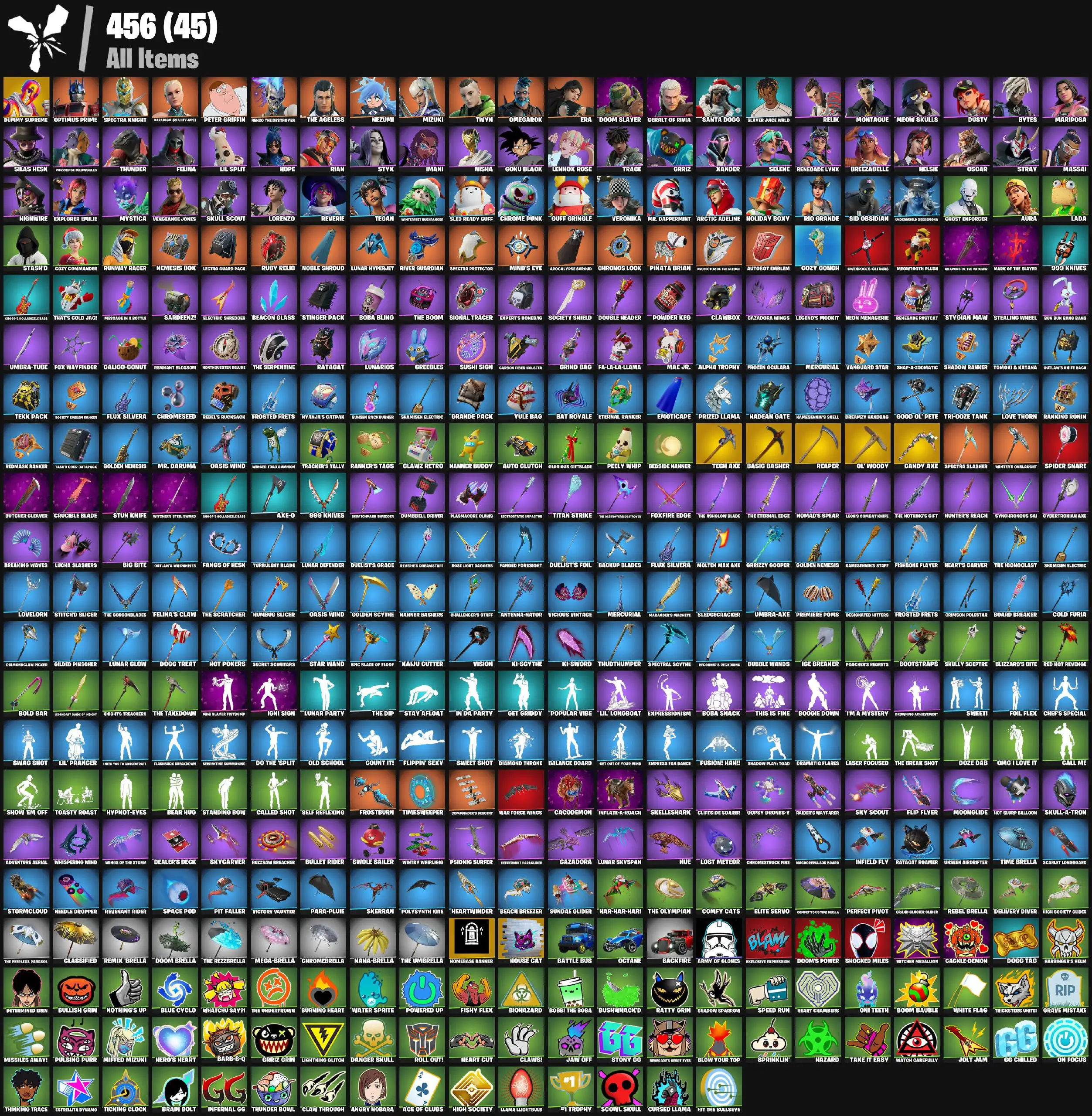 [PC/XBOX] 69 skins | Dummy Supreme | Xander | Explorer Emilie | Clawz Retro | Tekk Pack | Oasis Wind | Greebles | Tech Axe | Candy Axe