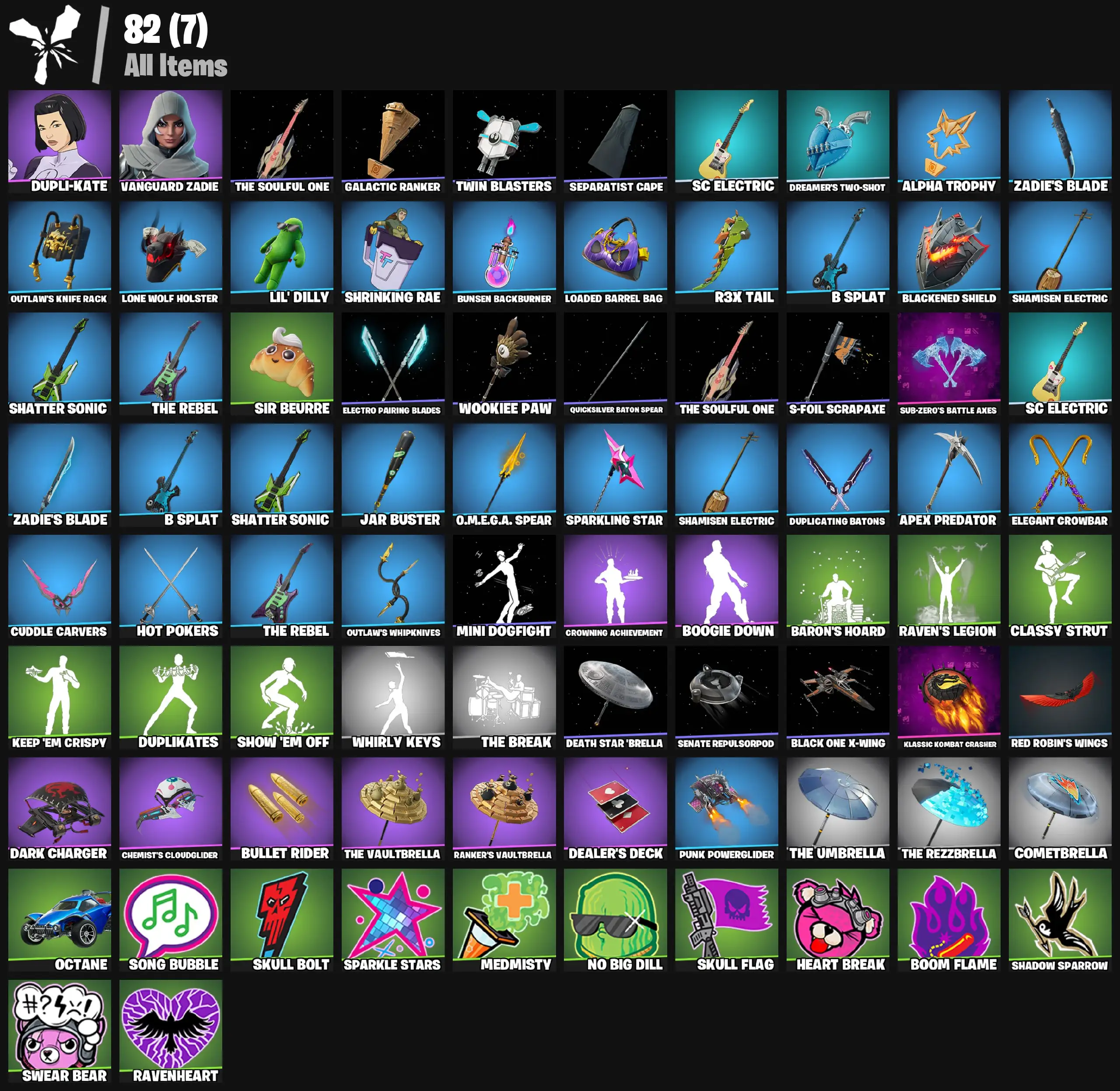 [PC/PSN/XBOX] 2 skins | Dupli-Kate | Vanguard Zadie | The Soulful One | Galactic Ranker | Twin Blasters | Separatist Cape | SC Electric | 0 VB