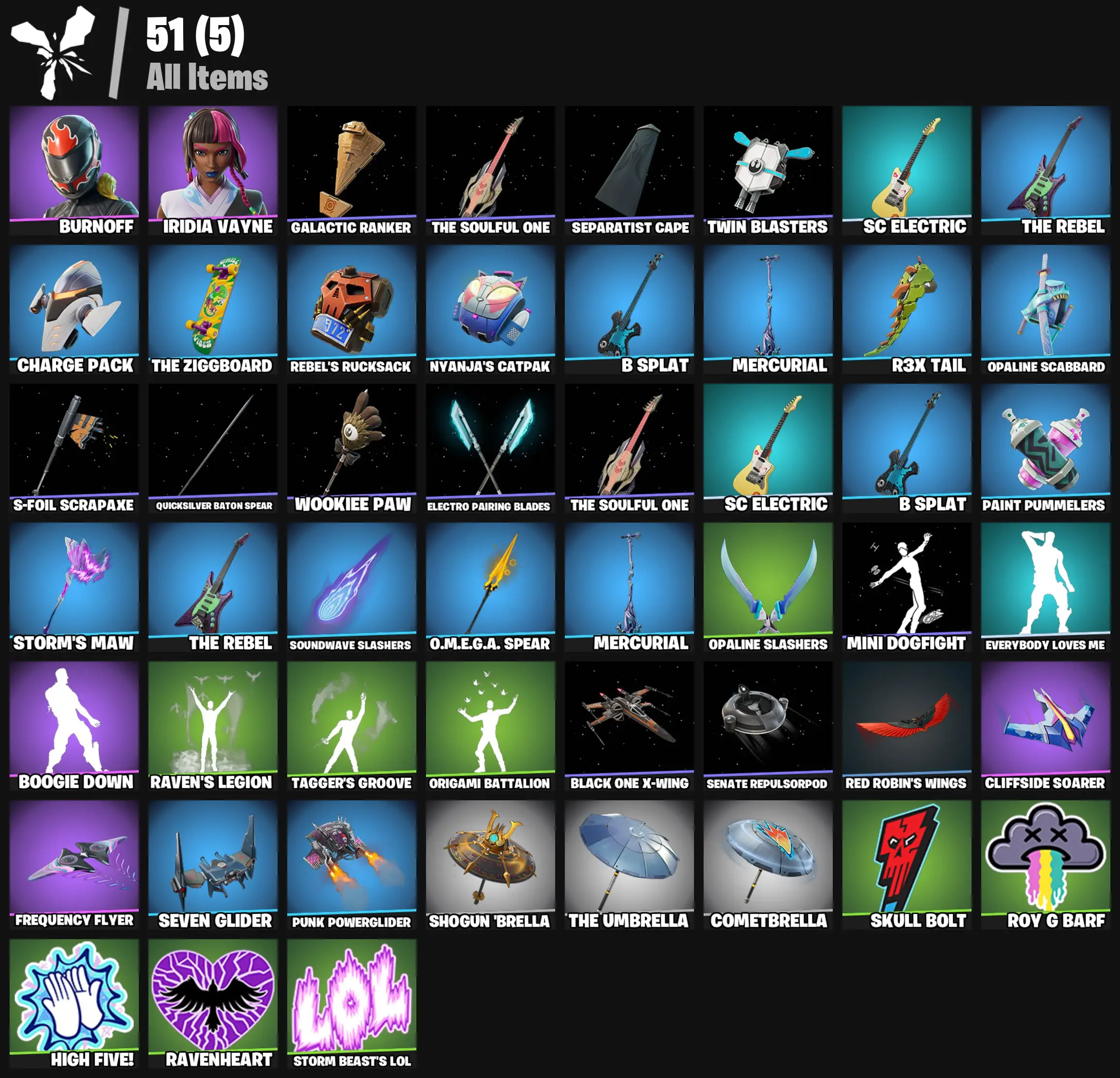 [PC/PSN/XBOX] 2 skins | Burnoff | Iridia Vayne | Galactic Ranker | The Soulful One | Separatist Cape | Twin Blasters | SC Electric | The Rebel | 100 VB