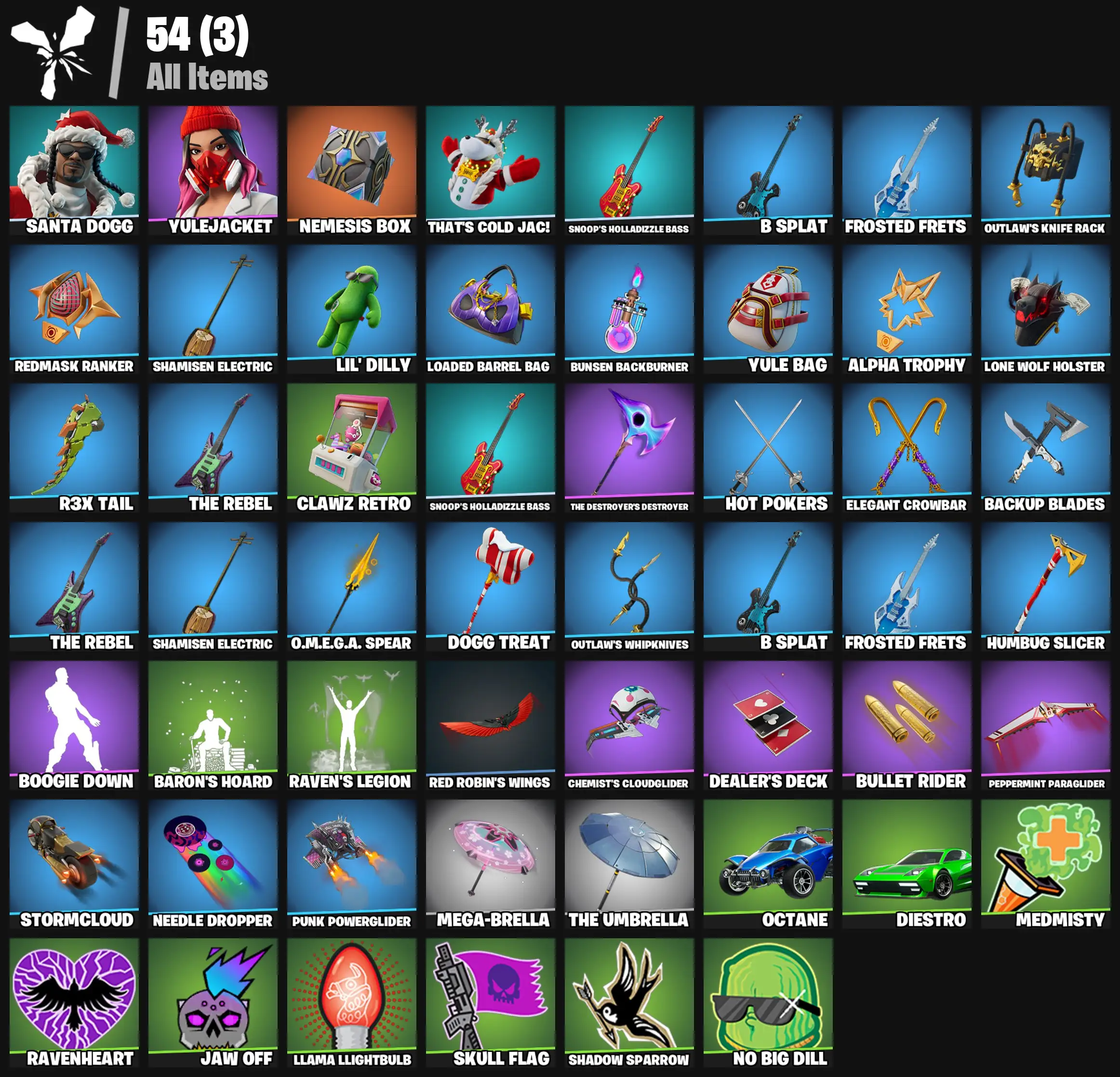 [PC/PSN/XBOX] 2 skins | Santa Dogg | Yulejacket | Nemesis Box | That's Cold Jac! | Snoop's Holladizzle Bass | B Splat | Frosted Frets | 100 VB