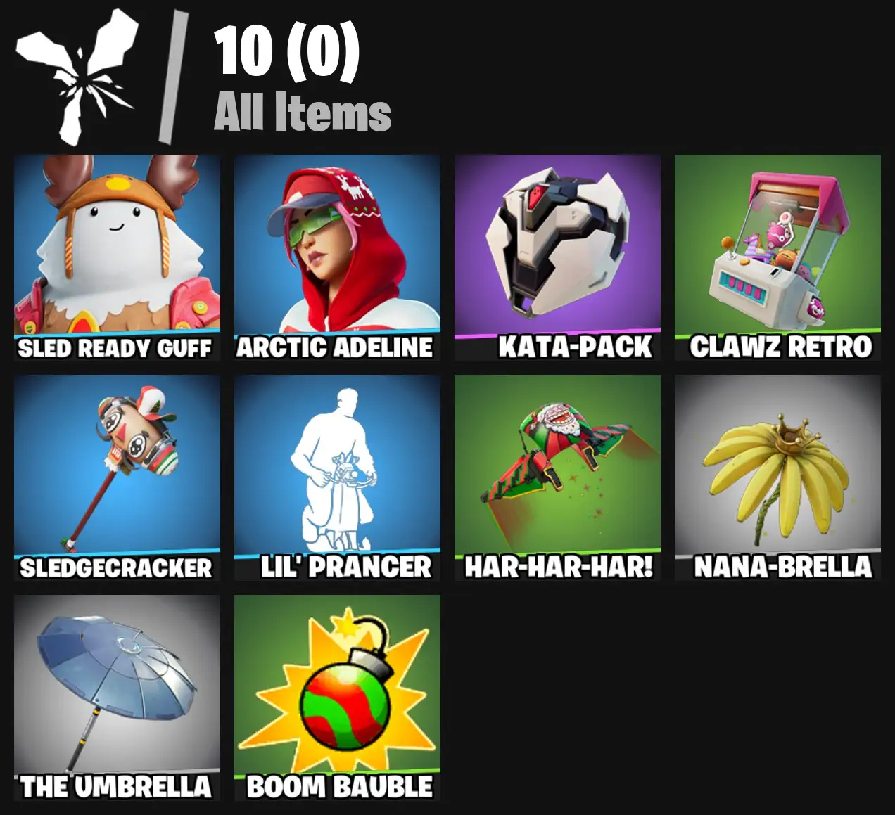 [PC/PSN/XBOX] 2 skins | Sled Ready Guff | Arctic Adeline | Kata-Pack | Clawz Retro | Sledgecracker | Lil' Prancer | Har-Har-Har! | Nana-brella | 0 VB