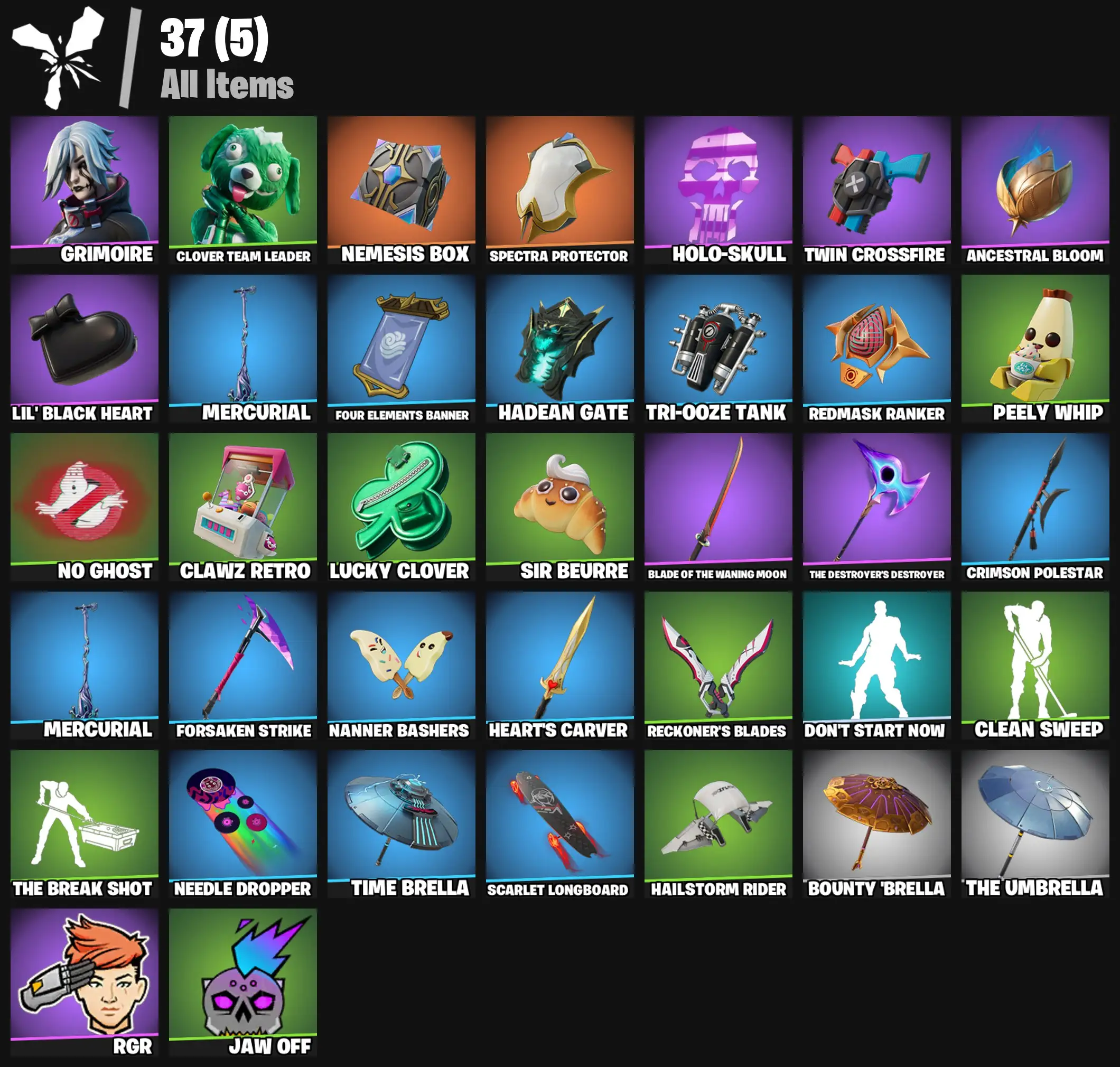 [PC/PSN/XBOX] 2 skins | Grimoire | Clover Team Leader | Nemesis Box | Spectra Protector | Holo-Skull | Twin Crossfire | Ancestral Bloom | 100 VB