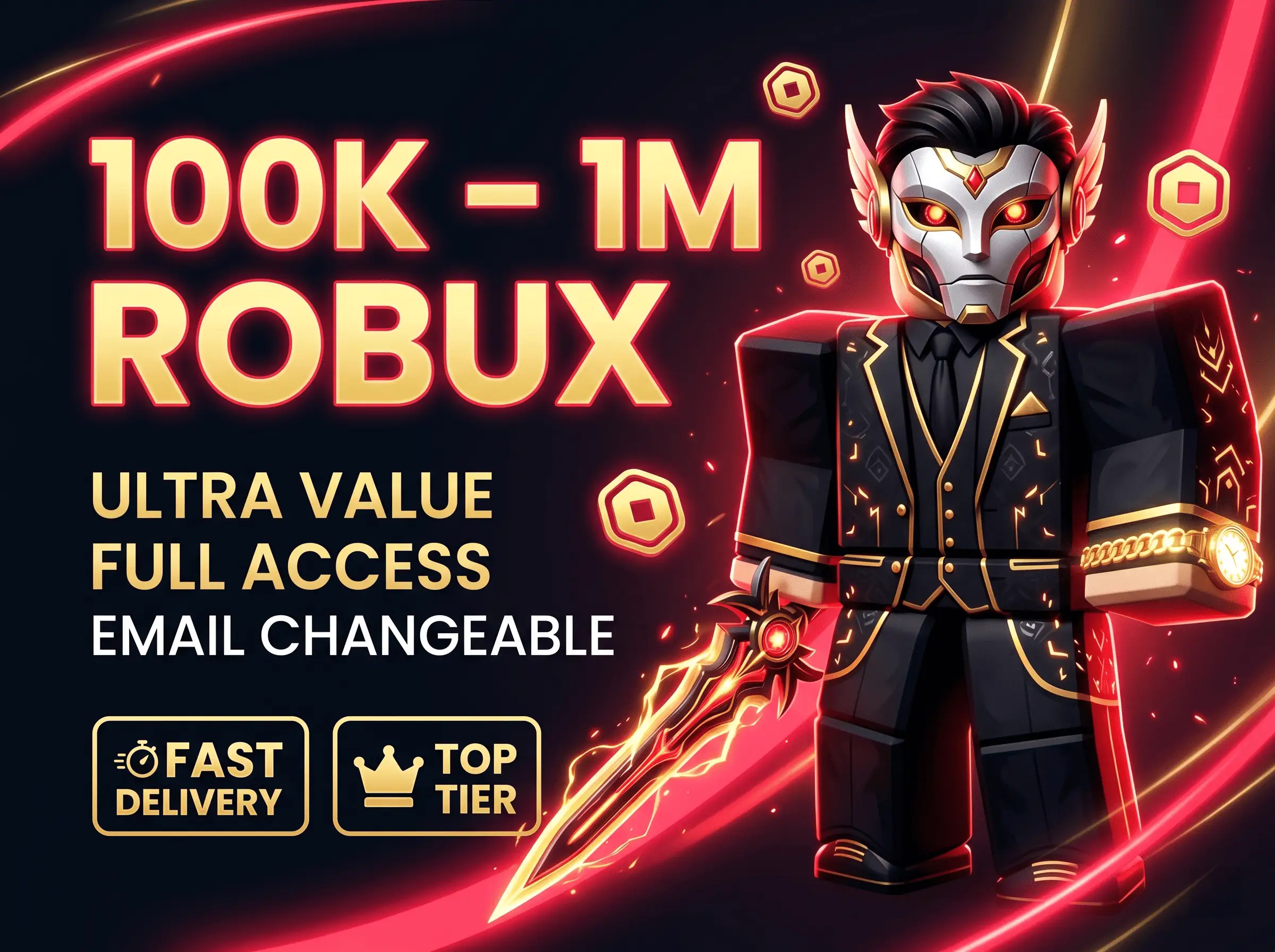 100Kโ1M Robux Spent | Email Changeable