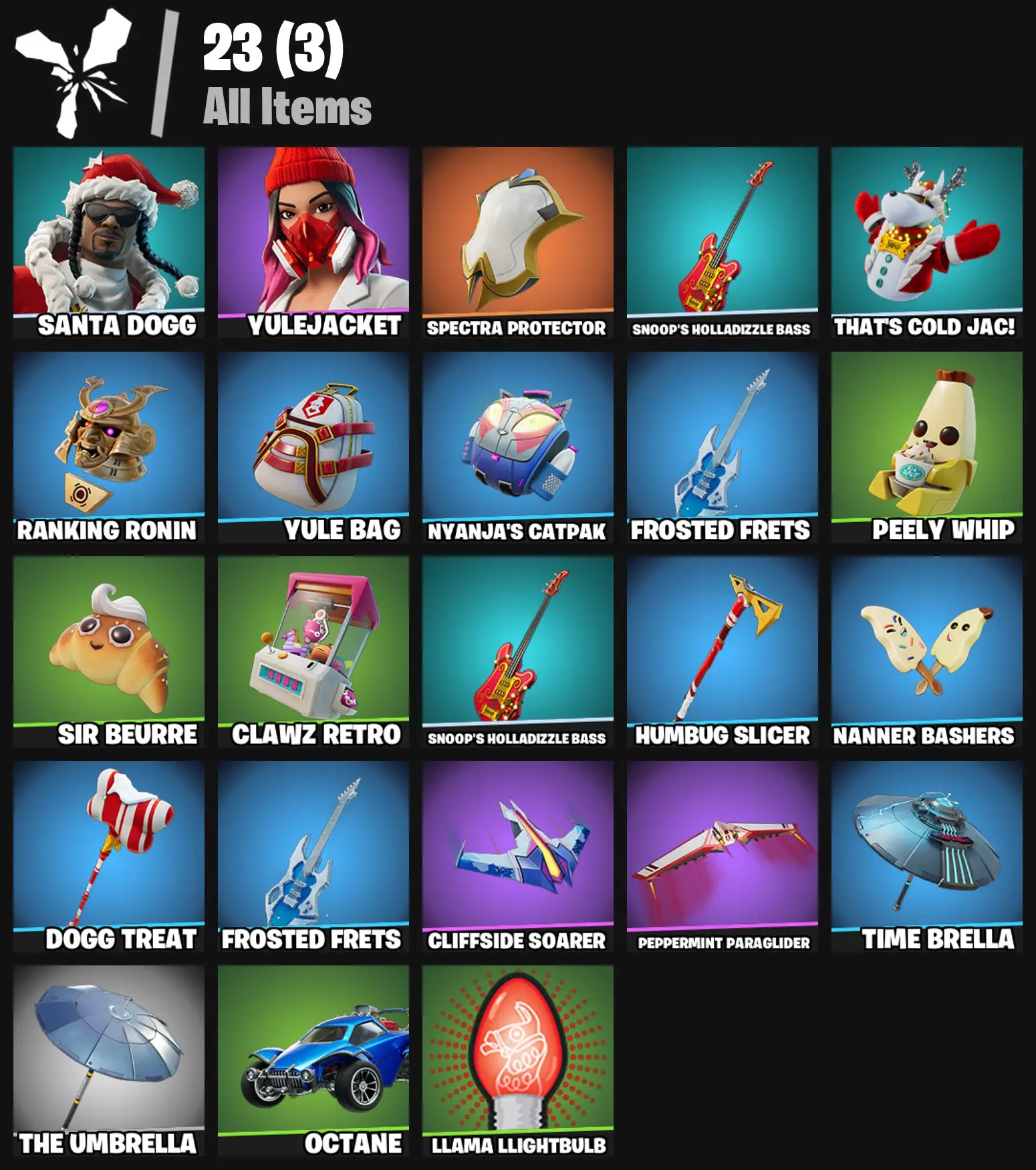 [PC/PSN/XBOX] 2 skins | Santa Dogg | Yulejacket | Spectra Protector | Snoop's Holladizzle Bass | That's Cold Jac! | Ranking Ronin | Yule Bag | 0 VB