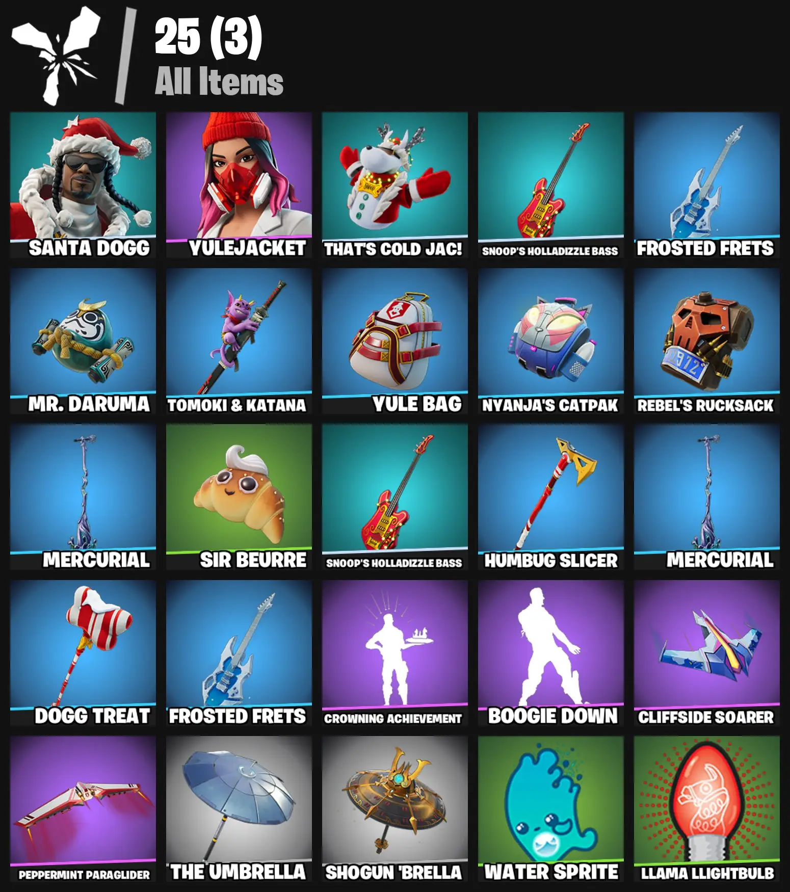 [PC/PSN/XBOX] 2 skins | Santa Dogg | Yulejacket | That's Cold Jac! | Snoop's Holladizzle Bass | Frosted Frets | Mr. Daruma | Tomoki & Katana | 100 VB