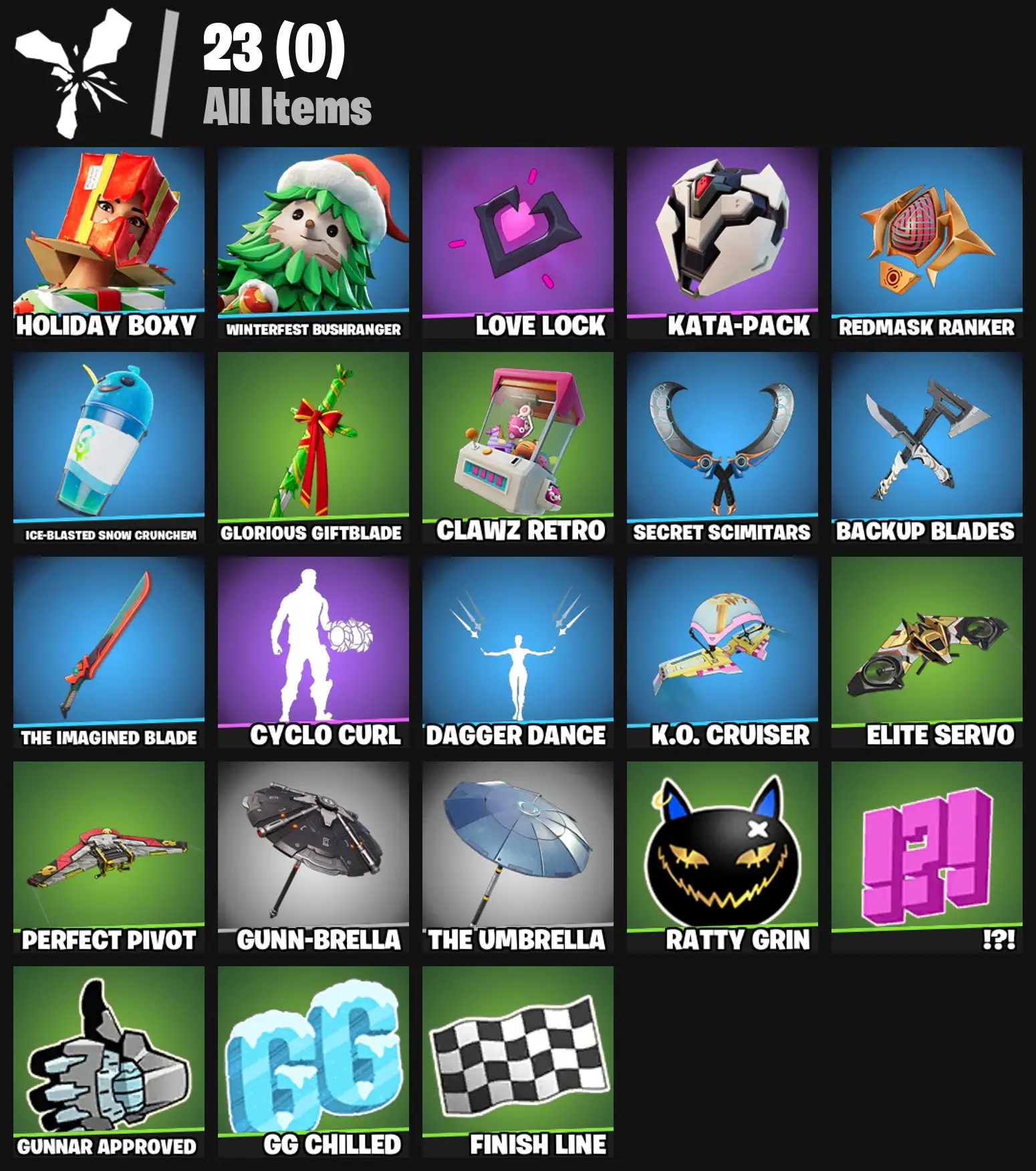 [PC/PSN/XBOX] 2 skins | Holiday Boxy | Winterfest Bushranger | Love Lock | Kata-Pack | Redmask Ranker | Ice-Blasted Snow Crunchem | 200 VB