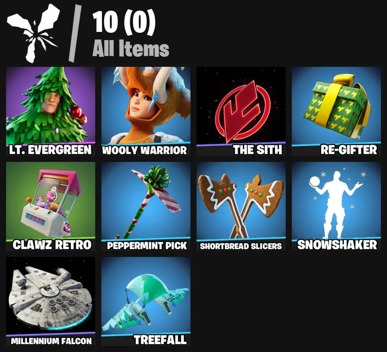 [PC/PSN/XBOX] 2 skins | Lt. Evergreen | Wooly Warrior | The Sith | Re-gifter | Clawz Retro | Peppermint Pick | Shortbread Slicers | Snowshaker | 0 VB
