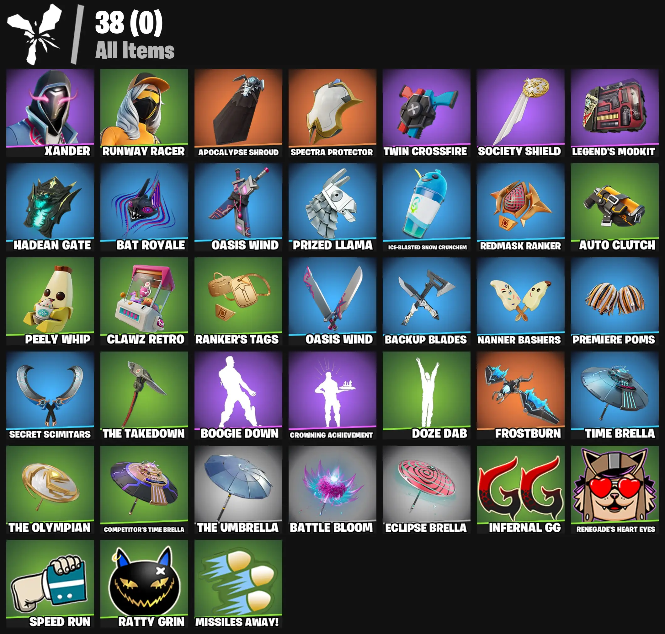 [PC/PSN/XBOX] 2 skins | Xander | Runway Racer | Apocalypse Shroud | Spectra Protector | Twin Crossfire | Society Shield | Legend's Modkit | 300 VB