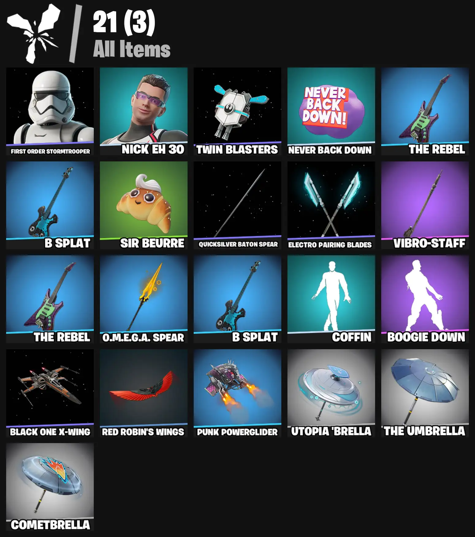 [PC/PSN/XBOX] 2 skins | First Order Stormtrooper | Nick Eh 30 | Twin Blasters | Never Back Down | The Rebel | B Splat | Sir Beurre | 100 VB