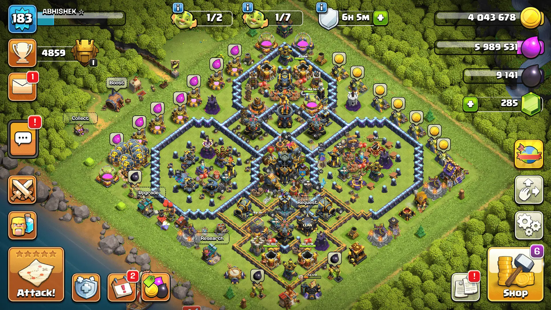 🔥 TH17 | Level 182 | 4918 Trophies | BH10 – 3668 Cups