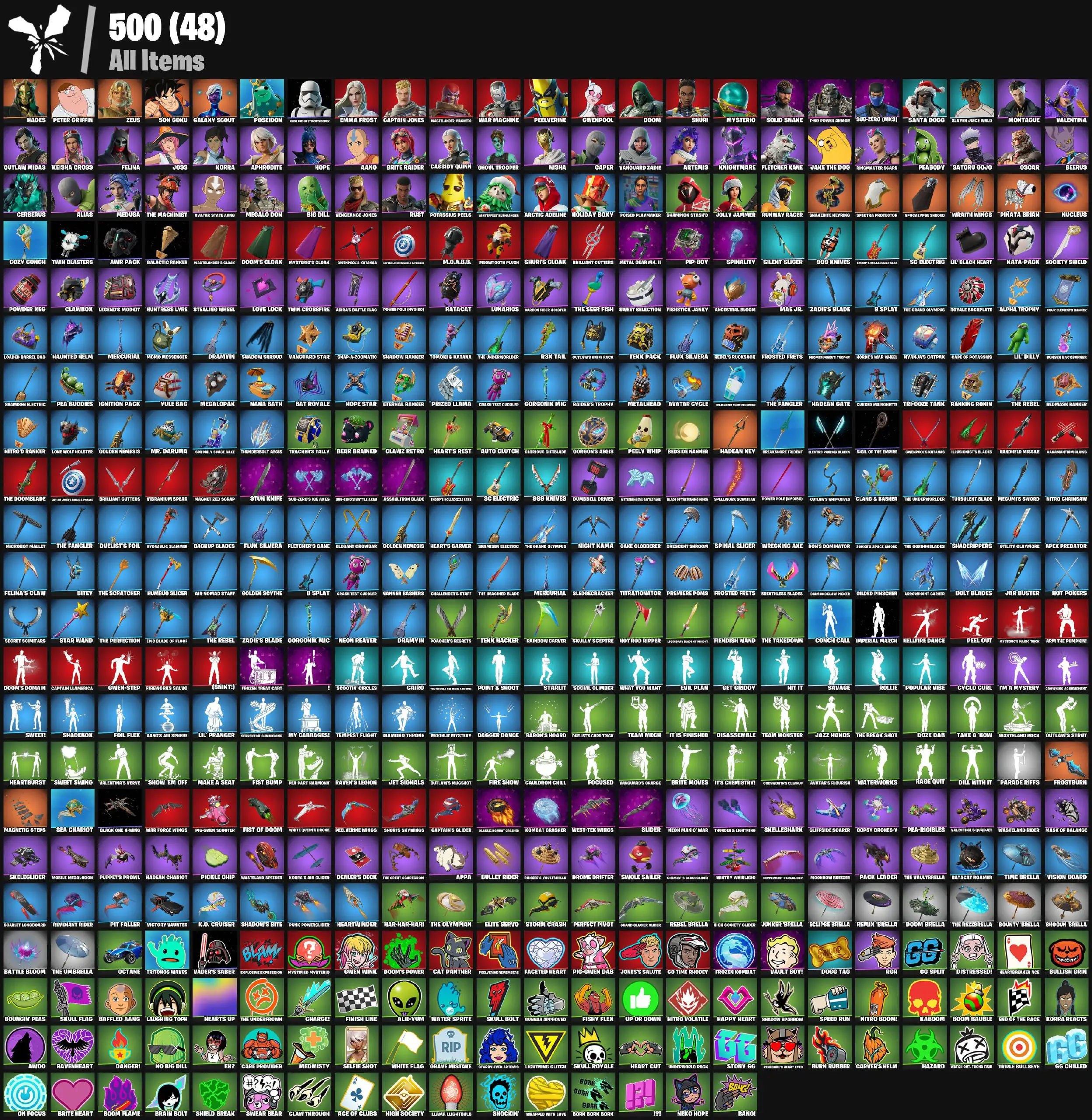 [PC/PSN/XBOX] 63 skins | Clawz Retro | Tekk Pack | Tekk Hacker | Neon Man O' War | Zeus | Hades | Peter Griffin | Galaxy Scout | Son Goku | Poseidon 