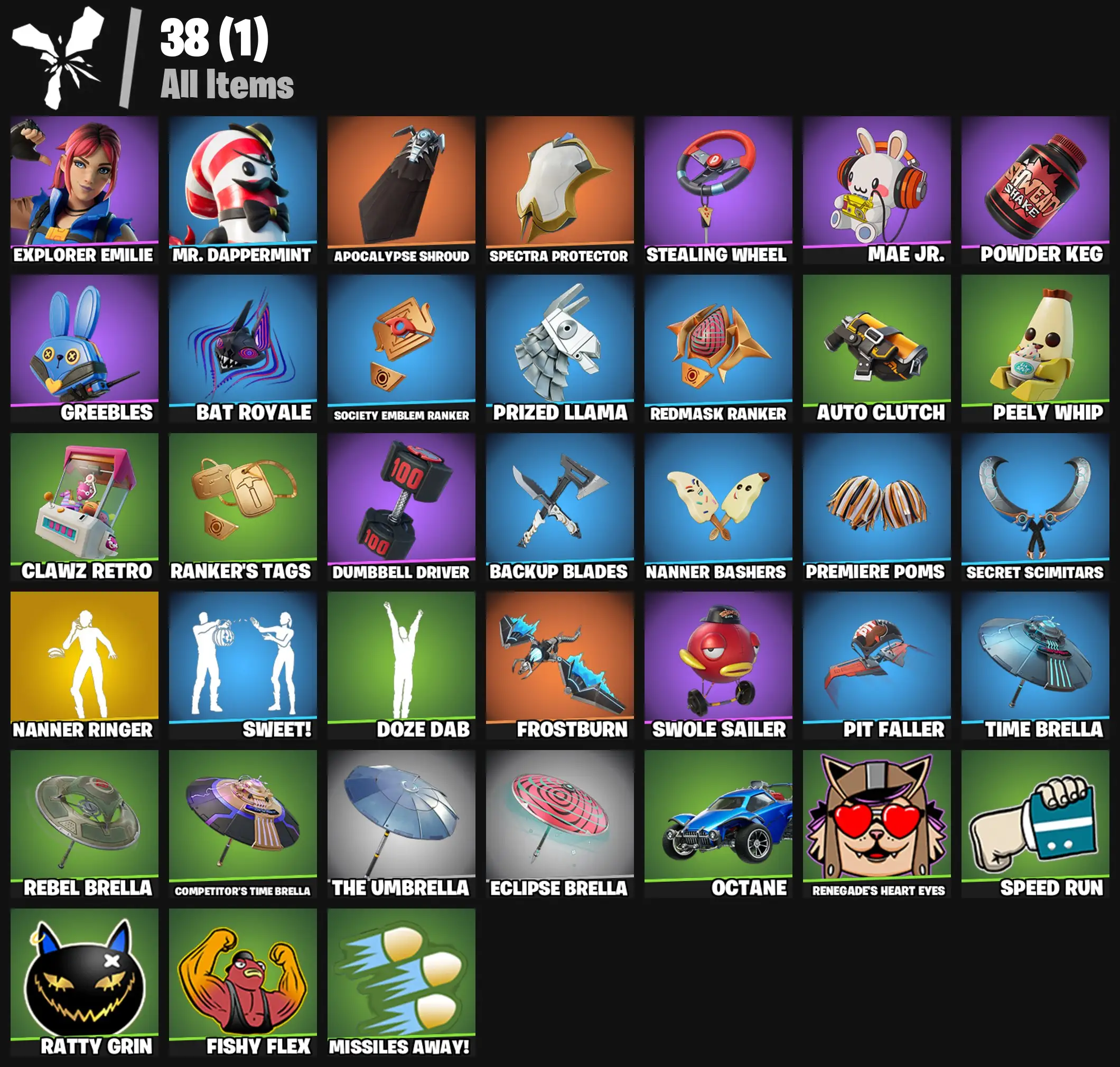 [PC/PSN/XBOX] 2 skins | Nanner Ringer | Explorer Emilie | Mr. Dappermint | Apocalypse Shroud | Spectra Protector | Stealing Wheel | Mae Jr. | 300 VB