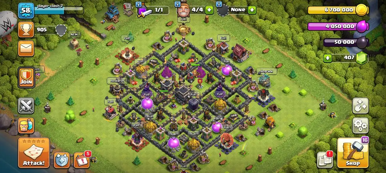 [#807]  SEMI-MAX TH 9 | 17-13-1 HEROES | SOME MAGIC ITEMS | FREE RENAME | 190 CWL MEDALS | INSTANT DELIVERY