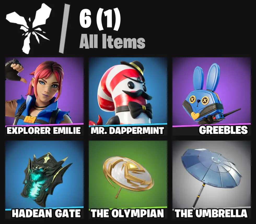 [PC/PSN/XBOX] 2 skins | Explorer Emilie | Mr. Dappermint | Greebles | Hadean Gate | The Olympian | The Umbrella | 0 VB