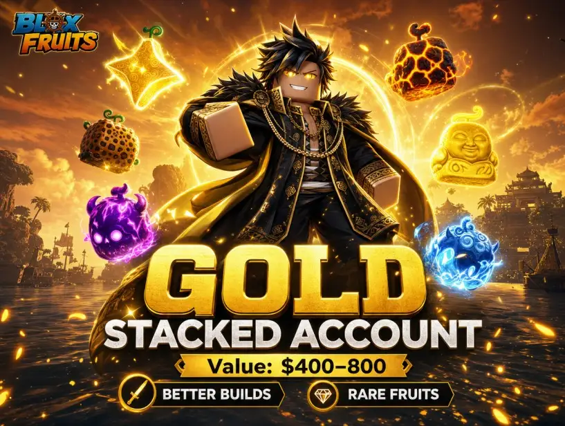 GOLD BLOX FRUITS STACKED ACCOUNT (RICH)