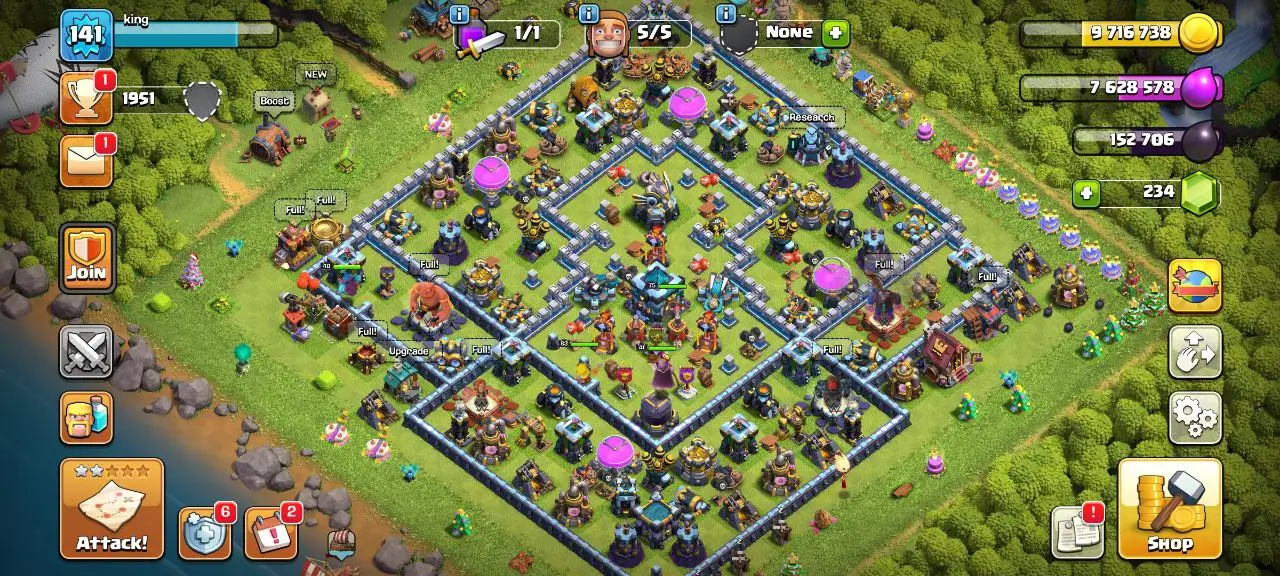 [#812] ALMOST MAX TH 13 | DARK BLUE WALLS | 63-75-40-41-25 HEROES | 500 RENAME | INSTANT DELIVERY