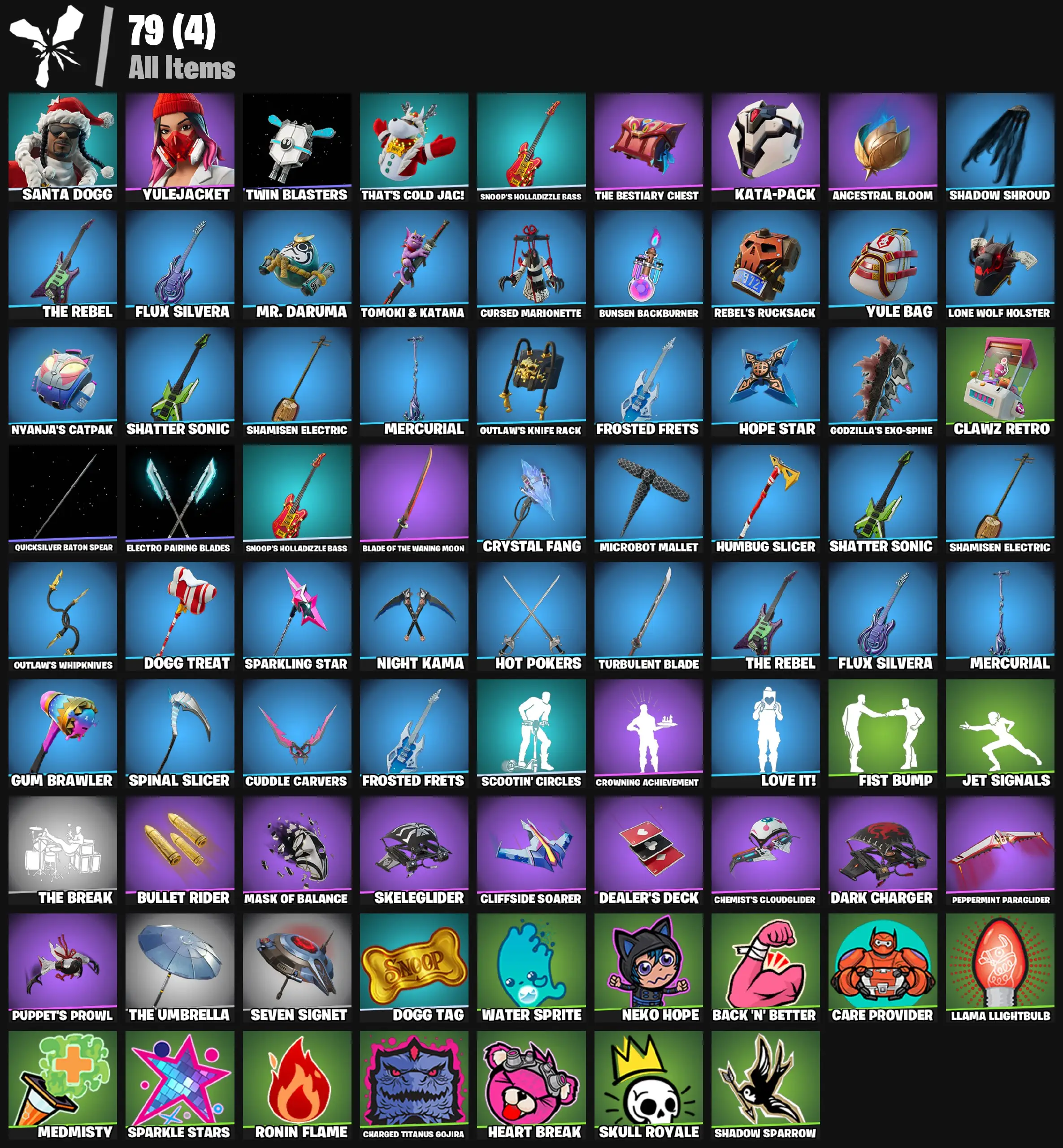 [PC/PSN/XBOX] 2 skins | Santa Dogg | Yulejacket | Twin Blasters | That's Cold Jac! | Snoop's Holladizzle Bass | The Bestiary Chest | Kata-Pack | 100 VB