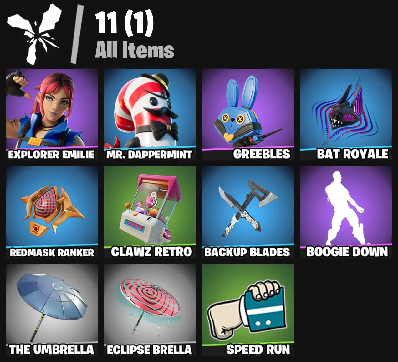 [PC/PSN/XBOX] 2 skins | Explorer Emilie | Mr. Dappermint | Greebles | Bat Royale | Redmask Ranker | Clawz Retro | Backup Blades | Boogie Down | 0 VB