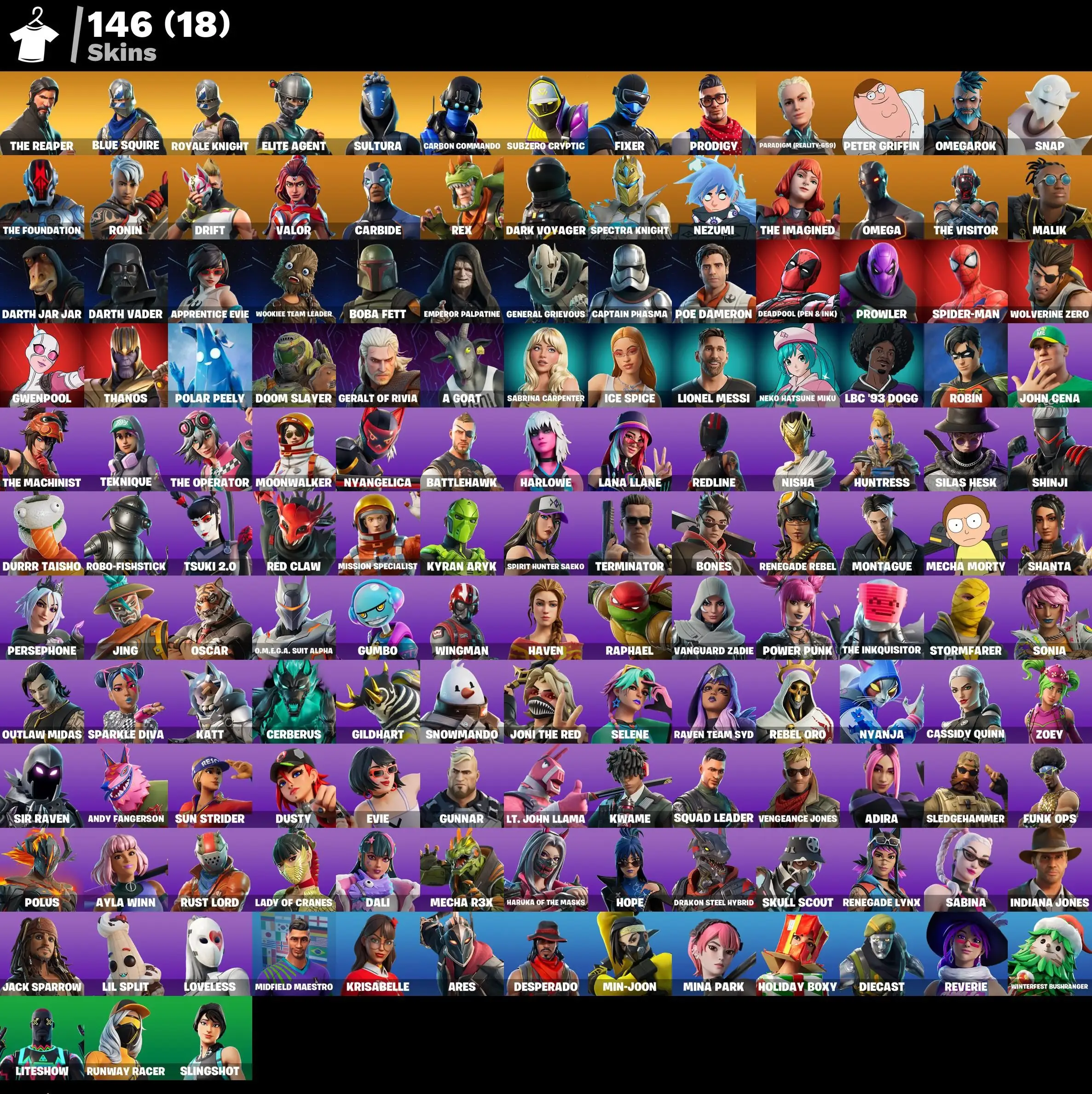 146 skins | The Reaper | Blue Squire | Royale Knight | Elite Agent | Take The L | Sultura | Carbon Commando | Subzero Cryptic | Fixer | Prodigy | 450 VB