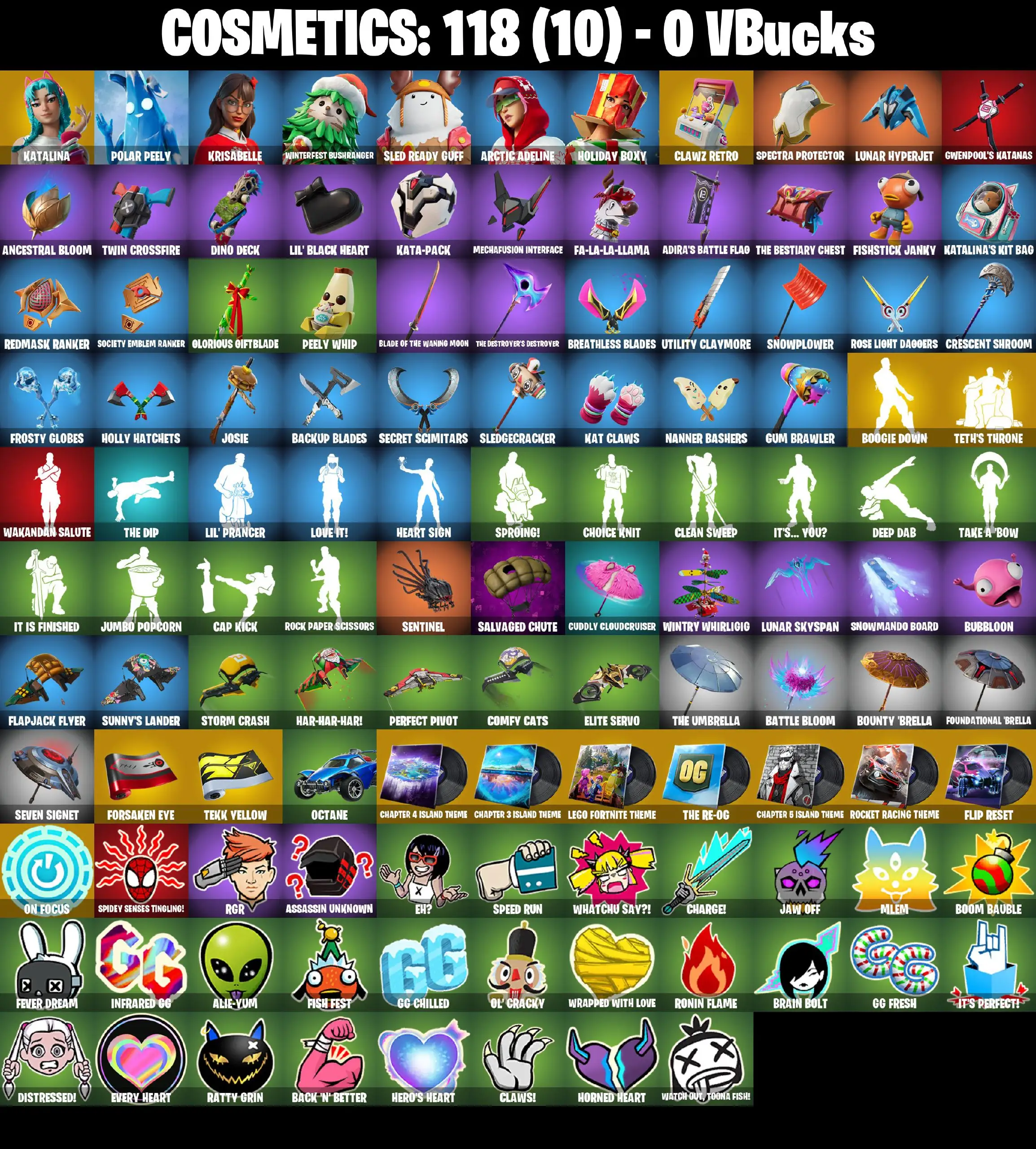 [PC/PSN/XBOX] 7 Skins | Sled Ready Guff | Krisabelle | Arctic Adeline | Holiday Boxy | Winterfest Bushranger | Polar Peely | Katalina | 0 VB