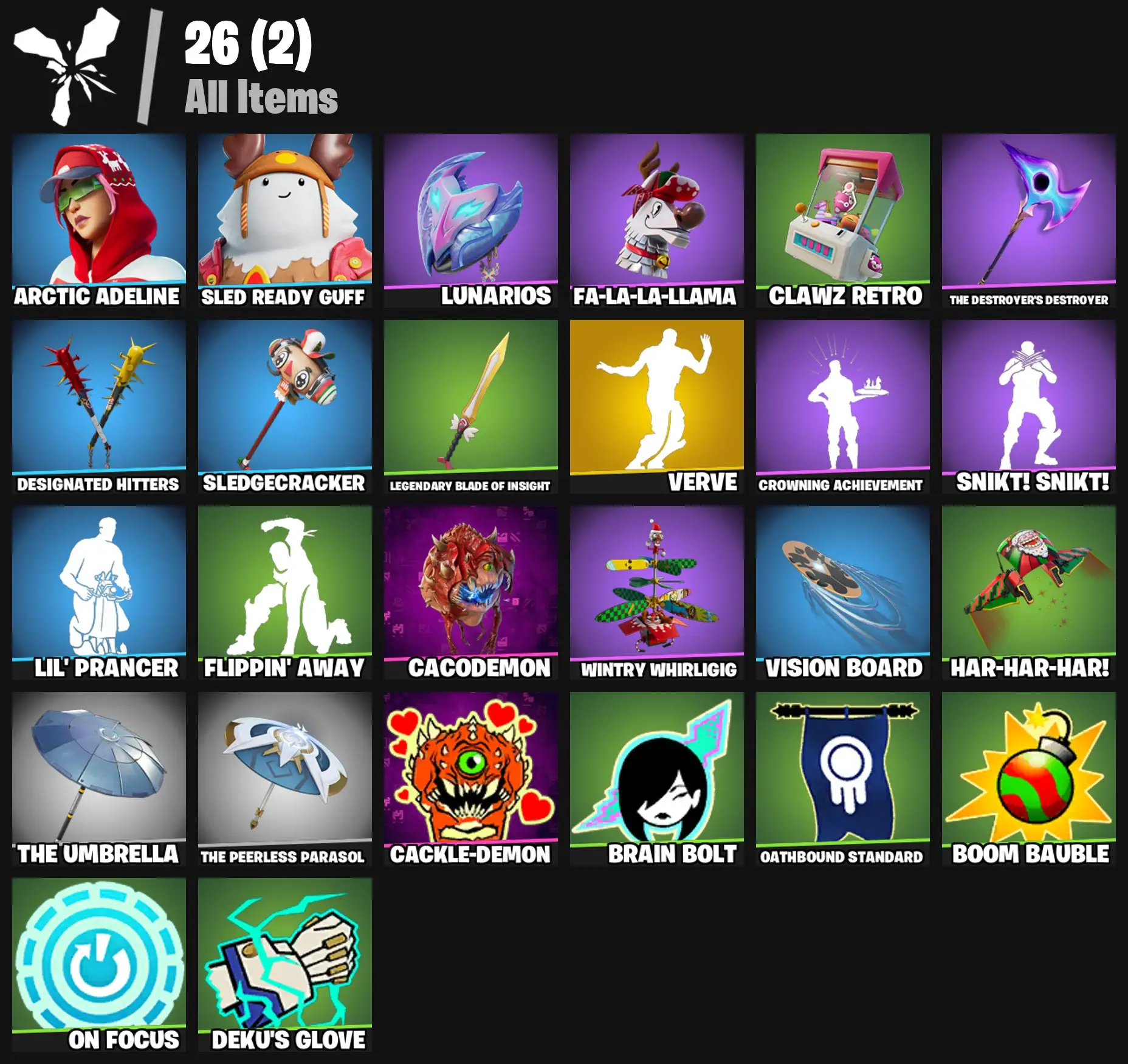 [PC/PSN/XBOX] 2 skins | Verve | Arctic Adeline | Sled Ready Guff | Lunarios | Fa-la-la-Llama | Clawz Retro | The Destroyer's Destroyer | 100 VB