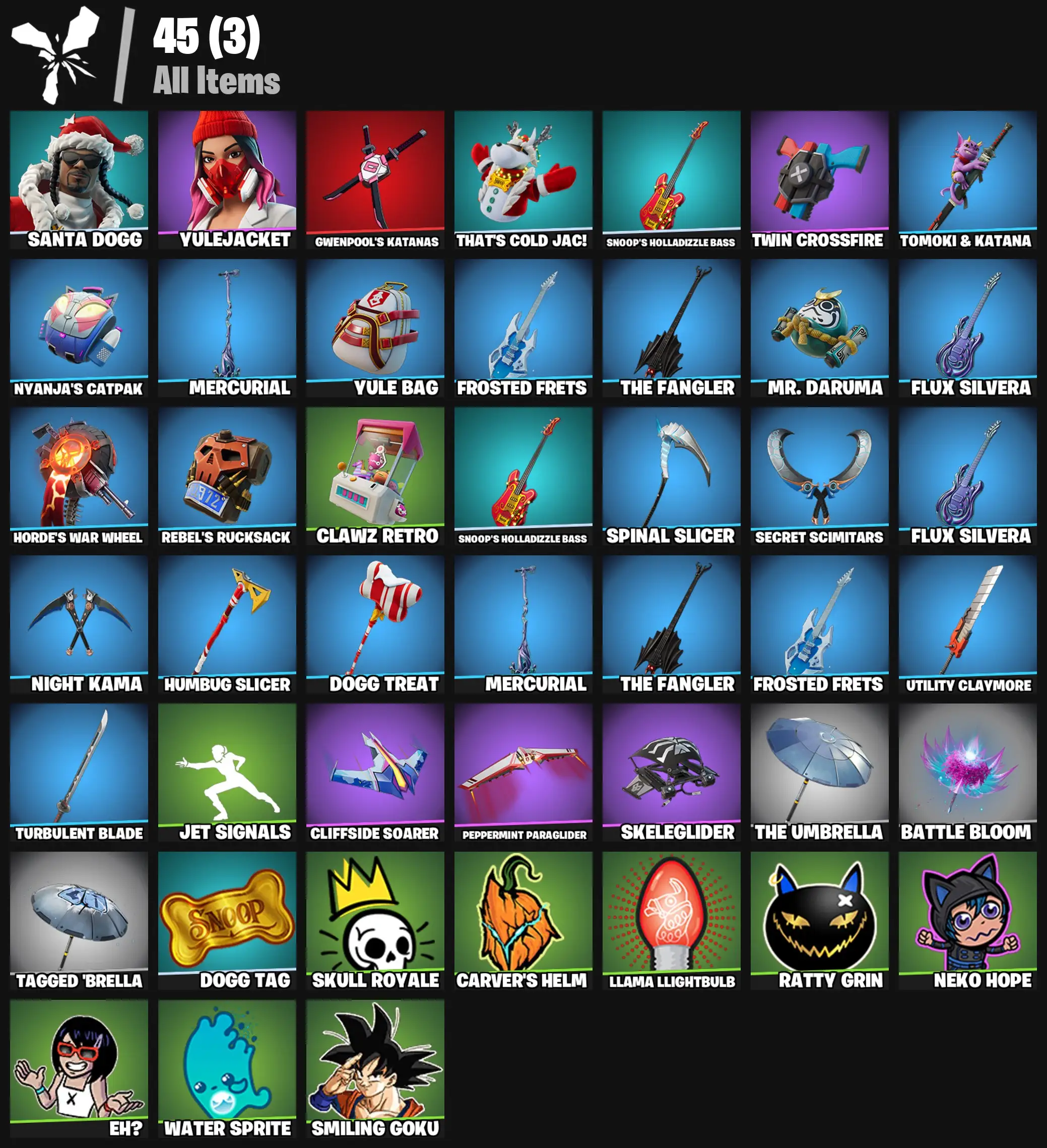 [PC/PSN/XBOX] 2 skins | Santa Dogg | Yulejacket | Gwenpool's Katanas | That's Cold Jac! | Snoop's Holladizzle Bass | Twin Crossfire | 100 VB