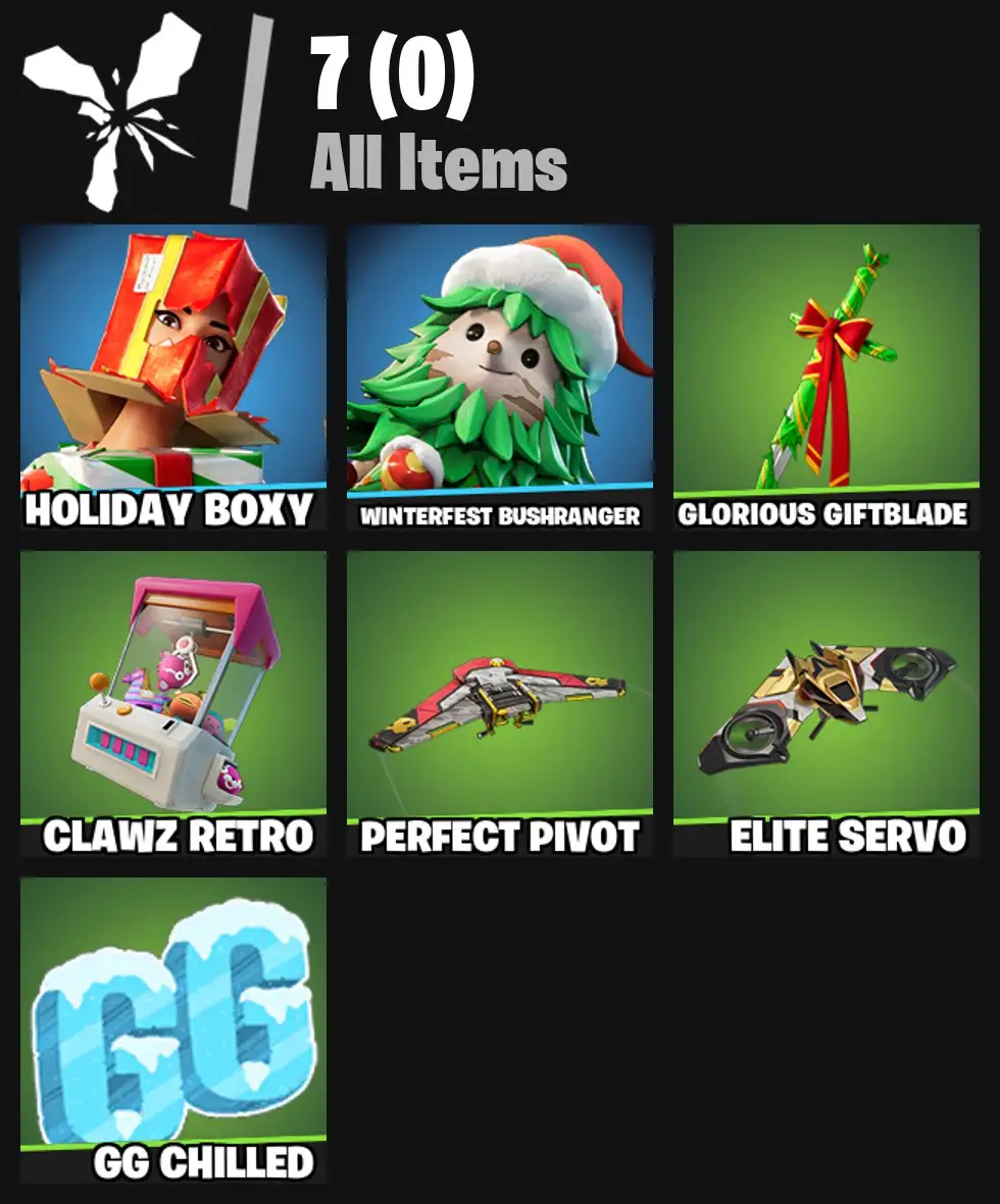 [PC/PSN/XBOX] 2 skins | Holiday Boxy | Winterfest Bushranger | Glorious Giftblade | Clawz Retro | Perfect Pivot | Elite Servo | 0 VB
