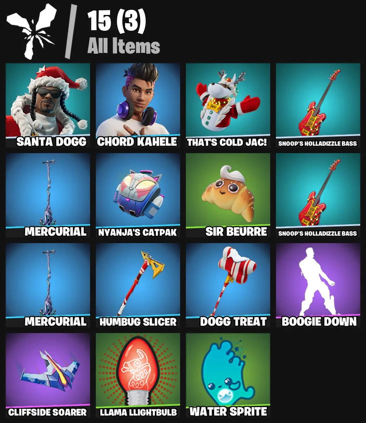 [PC/PSN/XBOX] 2 skins | Santa Dogg | Chord Kahele | That's Cold Jac! | Snoop's Holladizzle Bass | Mercurial | Nyanja's Catpak | Sir Beurre | 100 VB