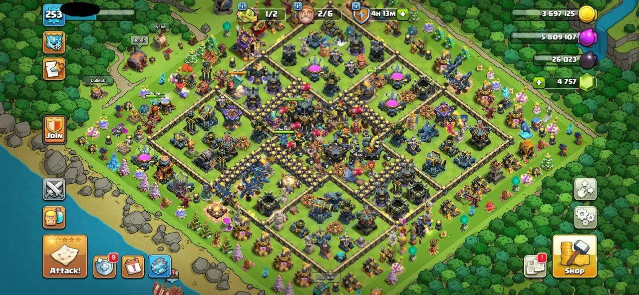 ⚔️32 EPIC EQUIPMENTS  🏰 MAX TH-17 🔥 | 👑 4 HEROES MAXED | 🎯 XP LEVEL 253 🧩| MAX DEFENSE ❄️| 12X HERO SKINS 🎗| 4.7K GEMS ☀ | 2636 WAR STAR ⭐️| 5894 ATB 💥| 812 CWL MEDALS 🎉 | RENAME 🀄️| FAST DELIVERED 🚀