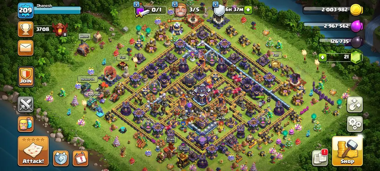 [#735] ALMOST MAX TH 15 | 72-83-60-65-34 HEROES | 917 CWL MEDALS | 1000 RENAME | BEST EQUIPMENT | 3 TOTAL HEROES SKIN  | INSTANT DELIVERY