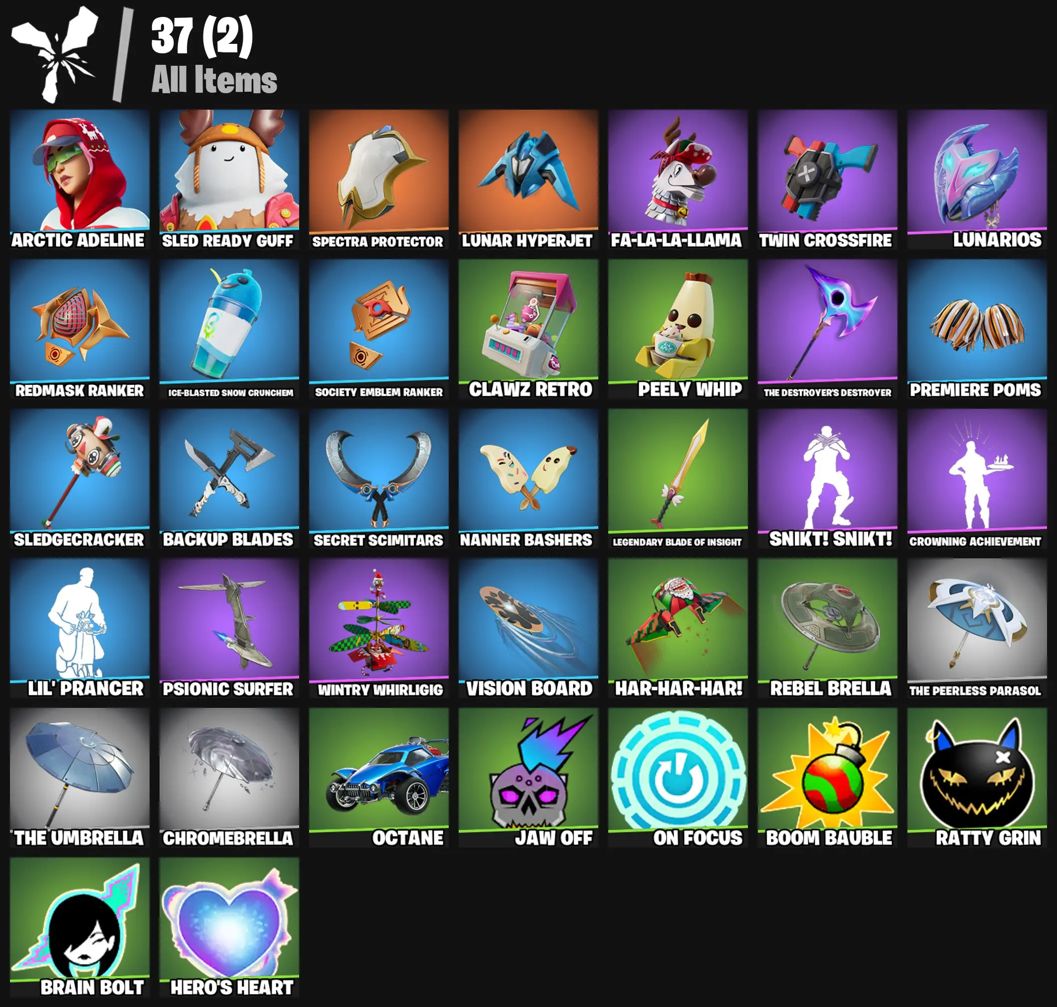 [PC/PSN/XBOX] 2 skins | Arctic Adeline | Sled Ready Guff | Spectra Protector | Lunar Hyperjet | Fa-la-la-Llama | Twin Crossfire | Lunarios | 0 VB