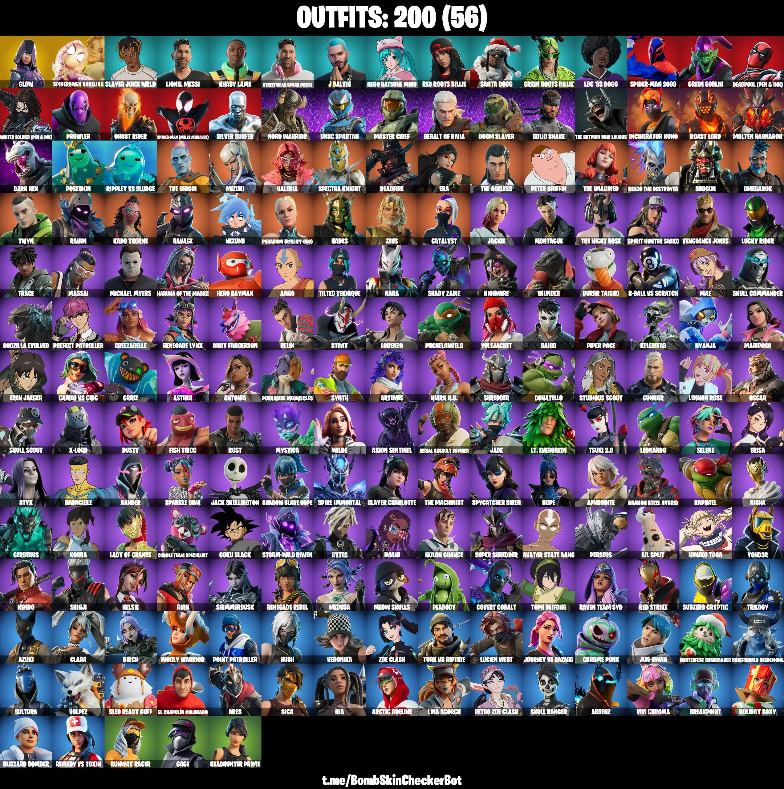 【200 SKINS】GLOW❤️DEADPOOL❤️ SANTA DOGG❤️ JUICE WRLD ❤️   (PC/PSN/XBOX)