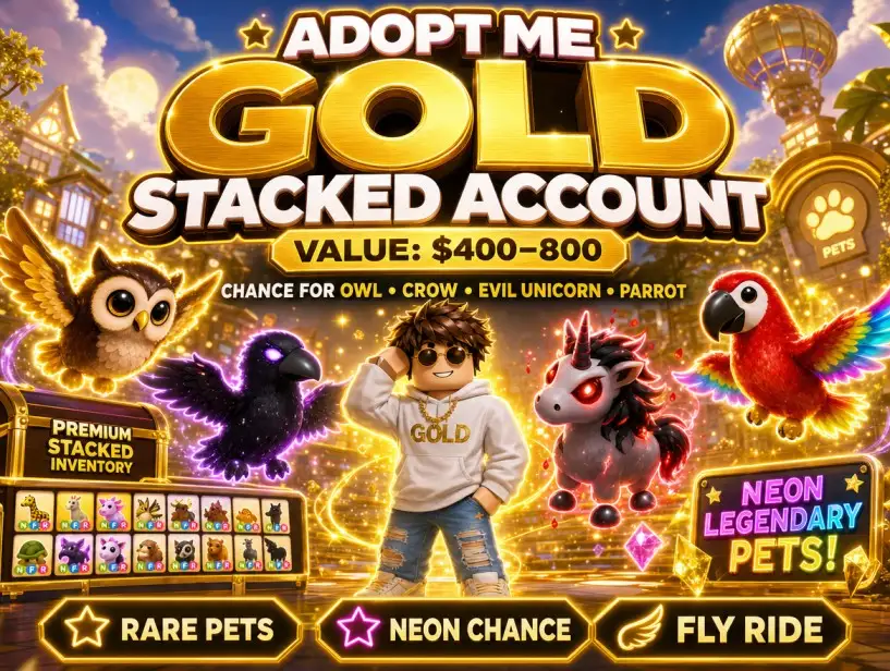 GOLD ADOPT ME STACKED ACCOUNT
