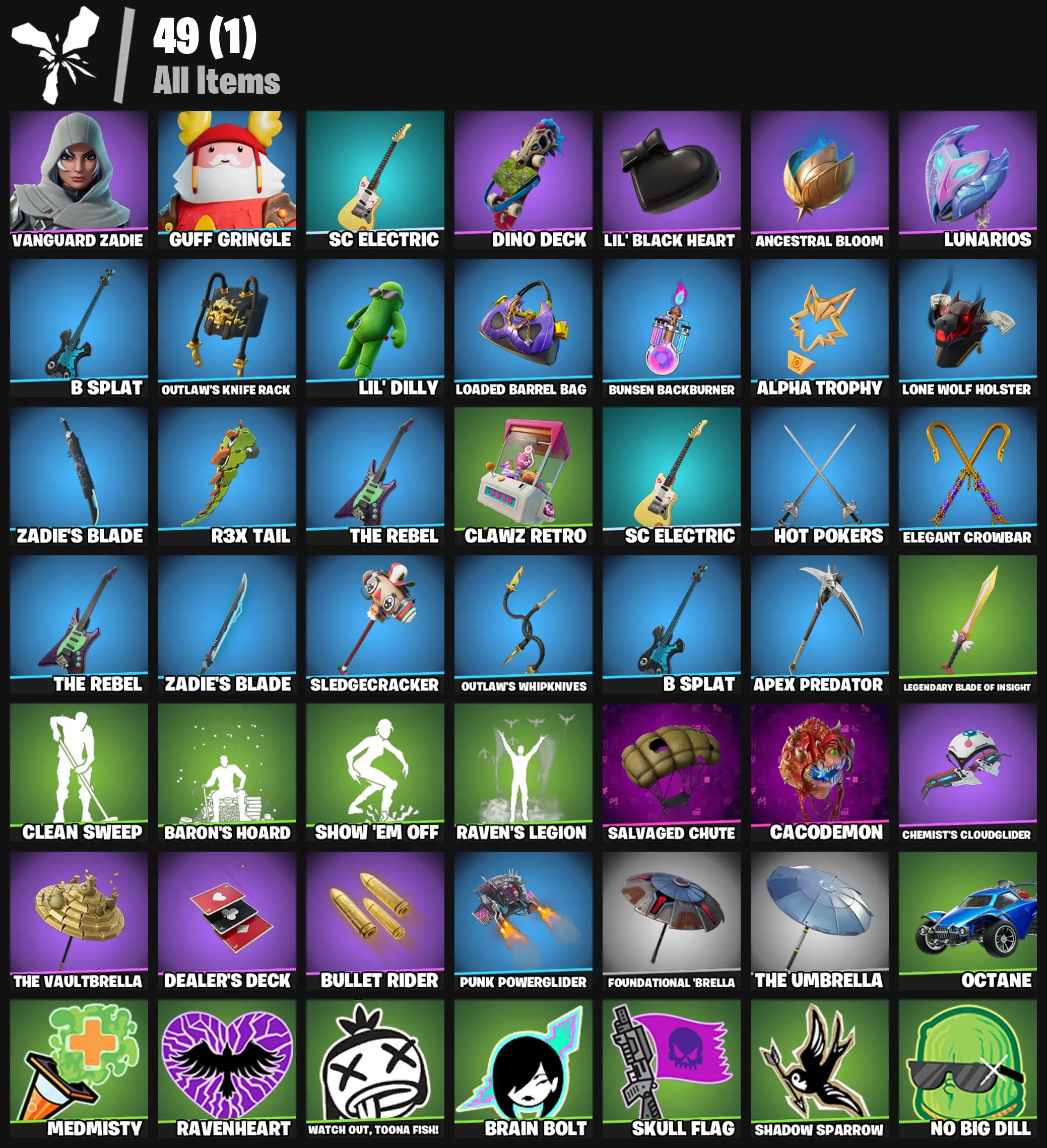 [PC/PSN/XBOX] 2 skins | Arctic Adeline | Sled Ready Guff | Fa-la-la-Llama | Lunarios | Bat Royale | Redmask Ranker | Bunsen Backburner | Sir Beurre | 100 VB