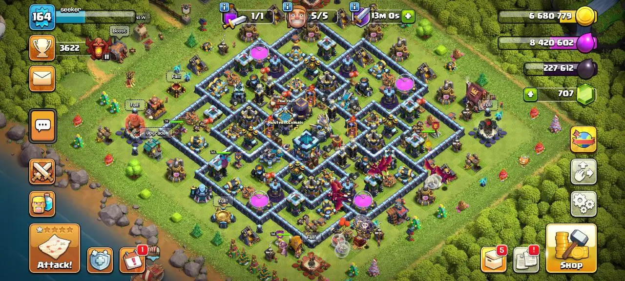 [#758] ALMOST MAX TH 13 | 65-74-50-50-19 HEROES | ALL WALLS MAXED | SOME MAGIC ITEMS | 429 CWL MEDALS | FREE RENAME | BEST EQUIPMENT | INSTANT DELIVERY