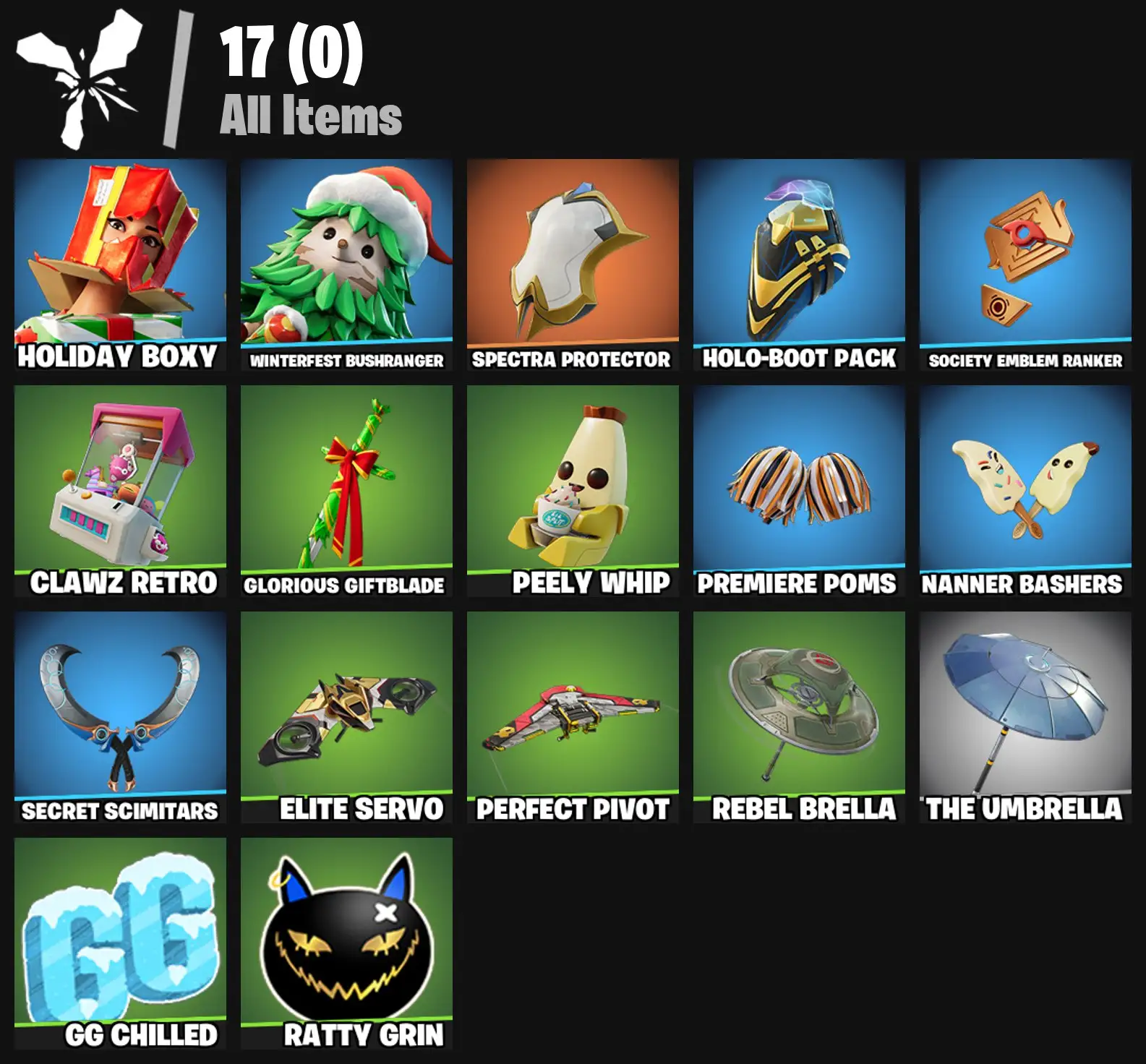 [PC/PSN/XBOX] 2 skins | Holiday Boxy | Winterfest Bushranger | Spectra Protector | Holo-Boot Pack | Society Emblem Ranker | Clawz Retro | 0 VB