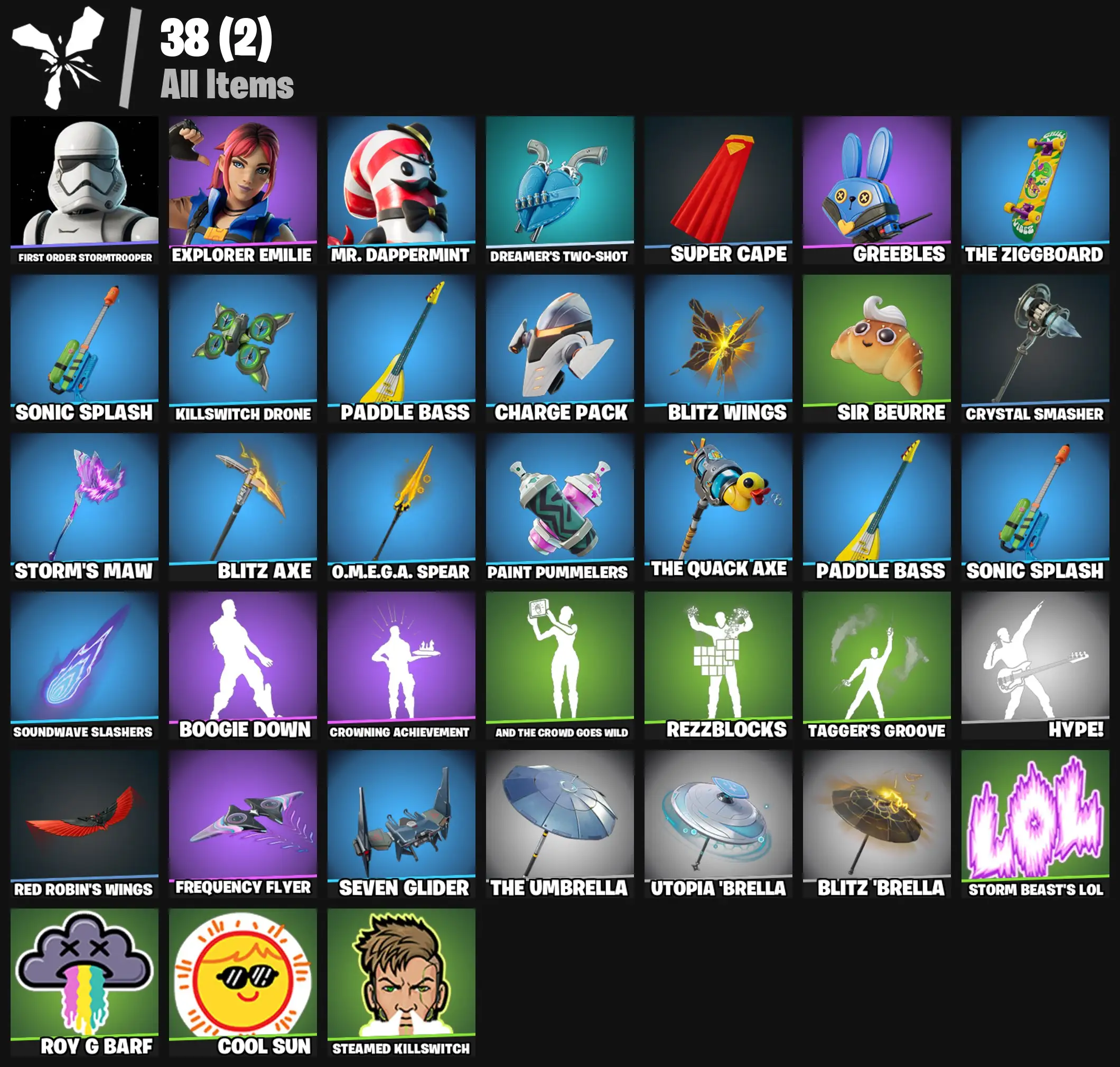 [PC/PSN/XBOX] 3 skins | First Order Stormtrooper | Explorer Emilie | Mr. Dappermint | Dreamer's Two-Shot | Super Cape | Greebles | The Ziggboard | 0 VB