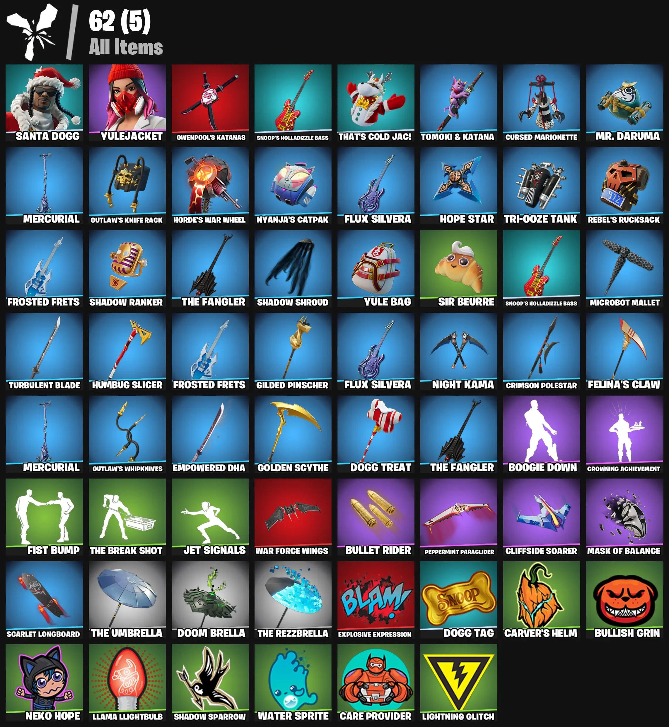 [PC/PSN/XBOX] 2 skins | Santa Dogg | Yulejacket | Gwenpool's Katanas | Snoop's Holladizzle Bass | That's Cold Jac! | Tomoki & Katana | 300 VB