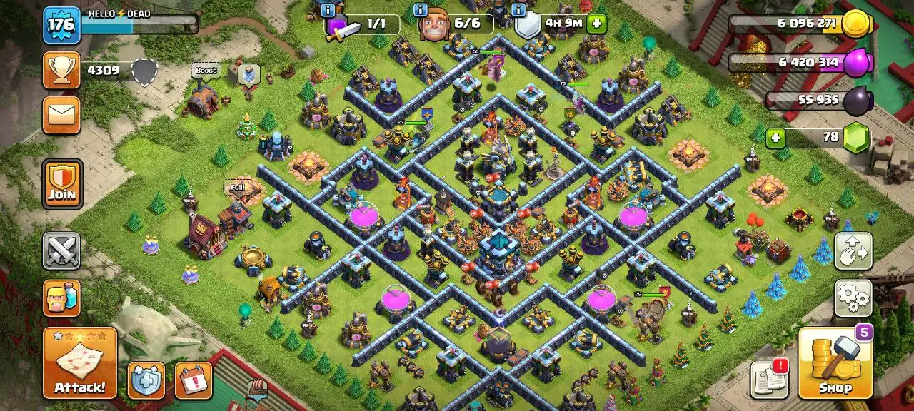 [#648] [PREMIUM] MAX TH 13 | 75-70-46-50-25 HEROES |EPIC JUNGLE SCENERY | BEST EQUIPMENT | 5 HEROES SKIN |  INSTANT DELIVERY