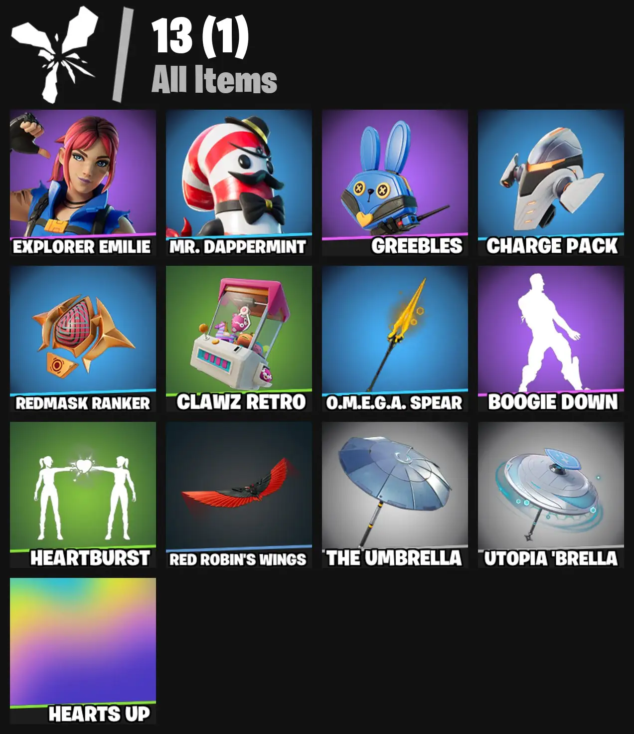 [PC/PSN/XBOX] 2 skins | Explorer Emilie | Mr. Dappermint | Greebles | Charge Pack | Redmask Ranker | Clawz Retro | O.M.E.G.A. Spear | Boogie Down | 0 VB