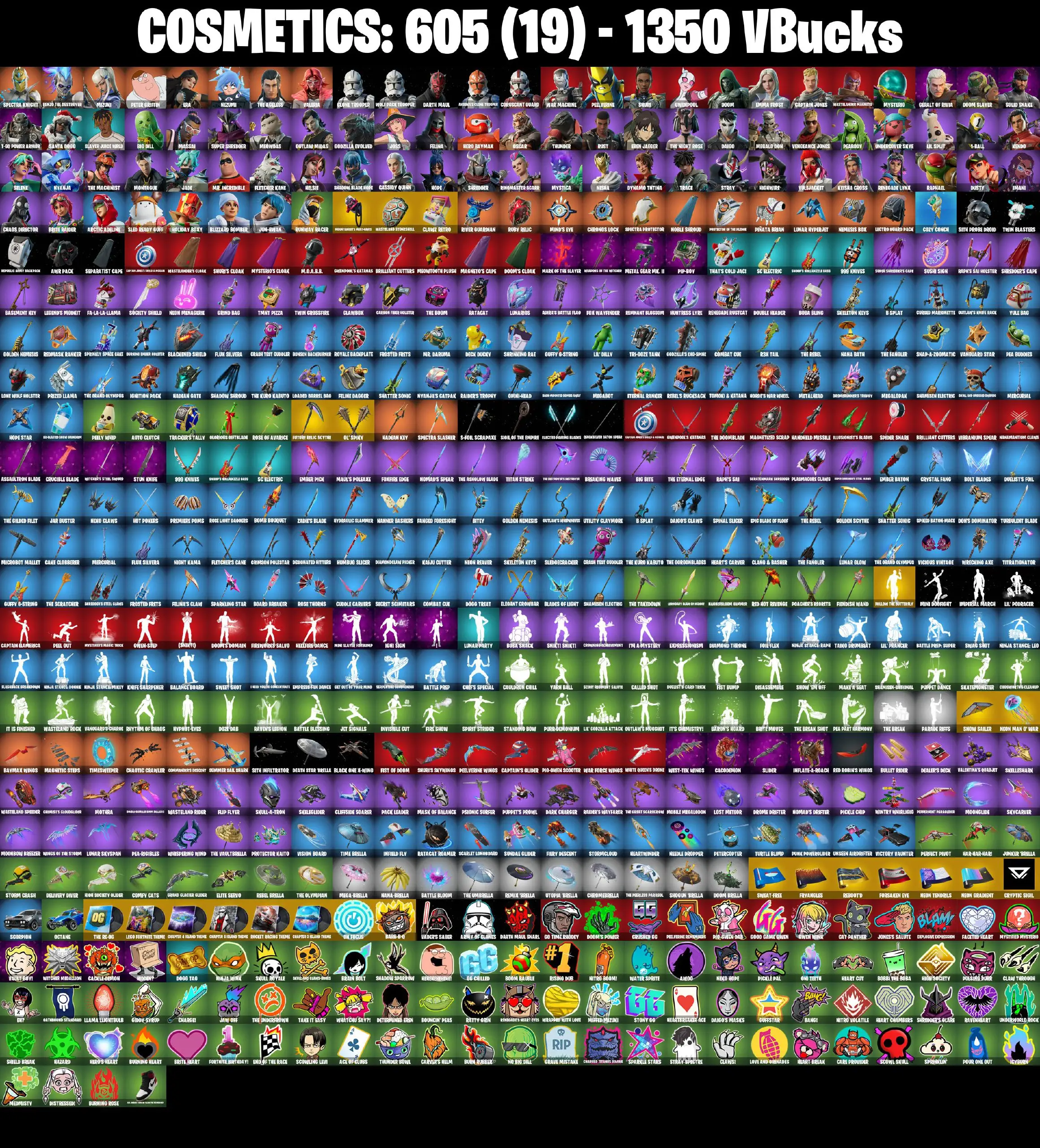 [PC/PSN/XBOX] 83 skins | Mountaineer's Must-Haves | Wasteland Stoneshell | Clawz Retro | Future Relic Scythe | Ol' Spiky | Follow the Butterfly