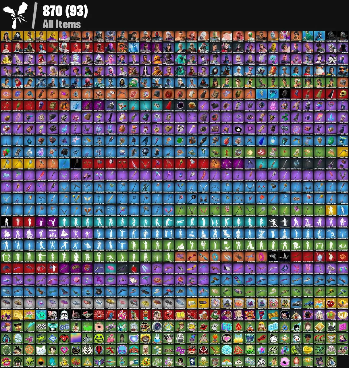 [PC/PSN/XBOX] 149 skins | Explorer Emilie | Major Glory | Aura Analyzer | Grind | Clutch | Victor Elite | Clawz Retro | Greebles | Sir Beurre | Number One