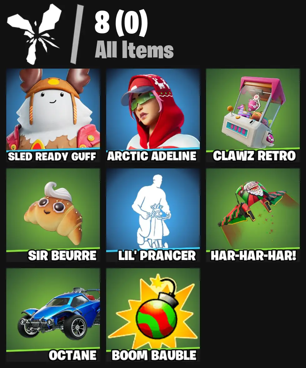 [PC/PSN/XBOX] 2 skins | Sled Ready Guff | Arctic Adeline | Clawz Retro | Sir Beurre | Lil' Prancer | Har-Har-Har! | 0 VB