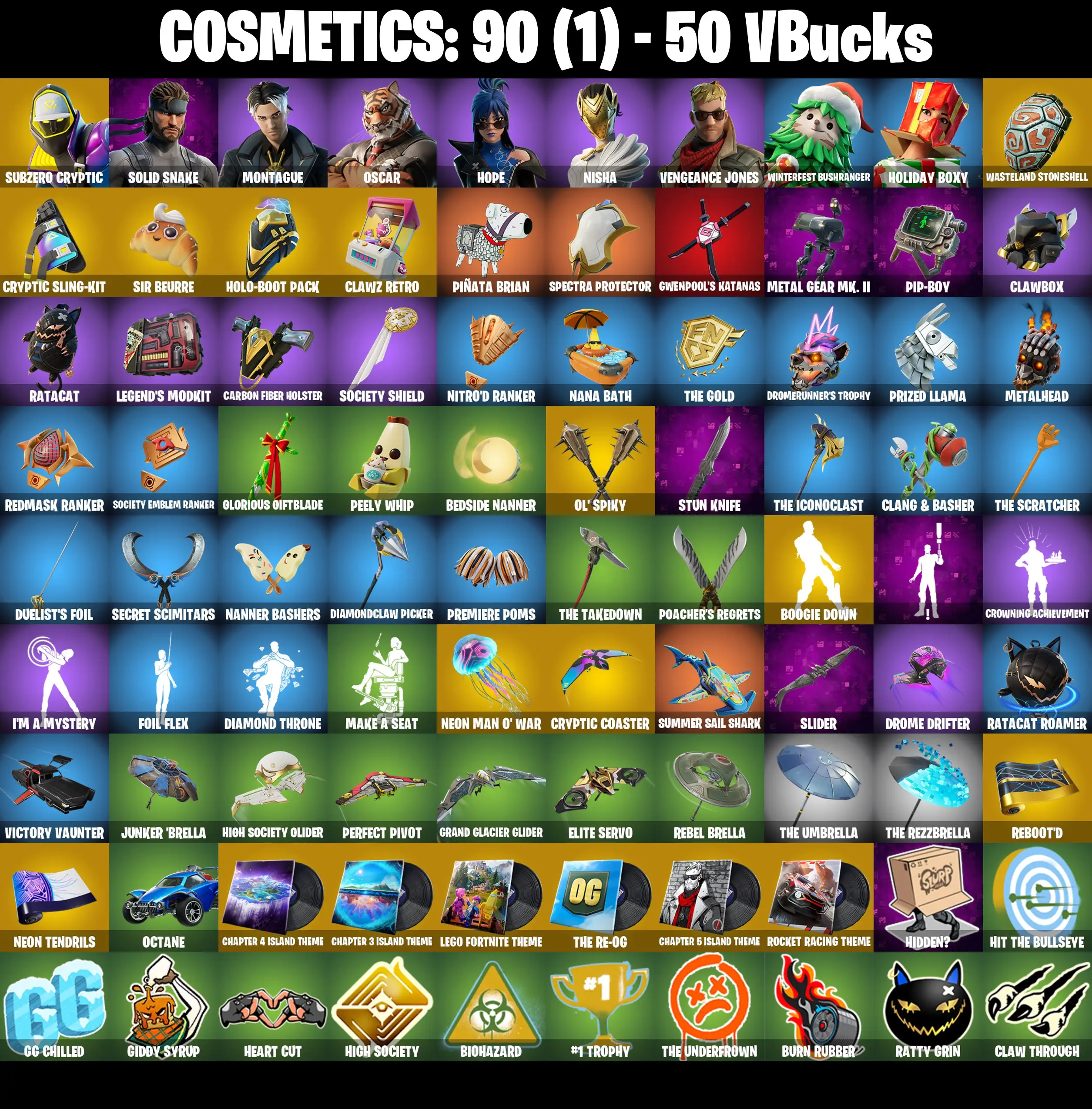 [PC/PSN/XBOX] 9 Skins | Montague | Nisha | Subzero Cryptic | Winterfest Bushranger | Hope | Vengeance Jones | Solid Snake | Oscar