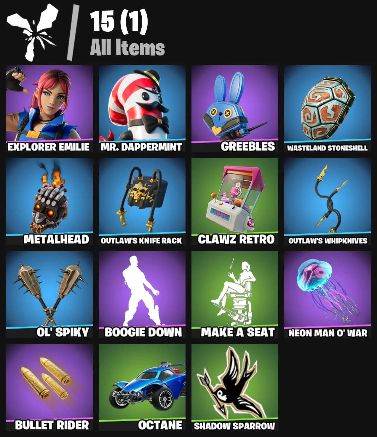 [PC/PSN/XBOX] 2 skins | Explorer Emilie | Mr. Dappermint | Greebles | Wasteland Stoneshell | Metalhead | Outlaw's Knife Rack | Clawz Retro | 100 VB